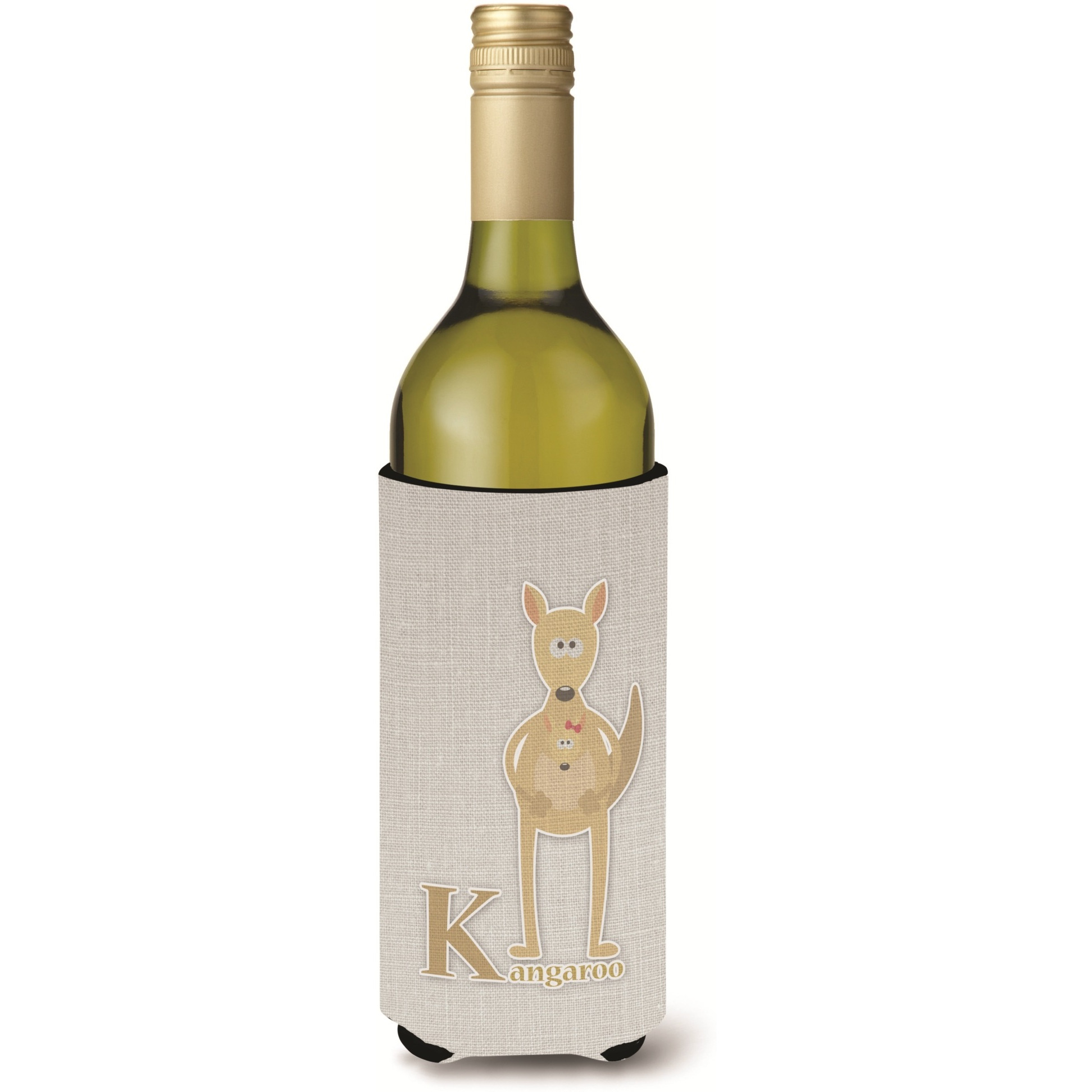 &quotCaroline's Treasures Alphabet K for Kangaroo Wine Bottle Beverage Insulator Hugger, Multicolor, 750ml"