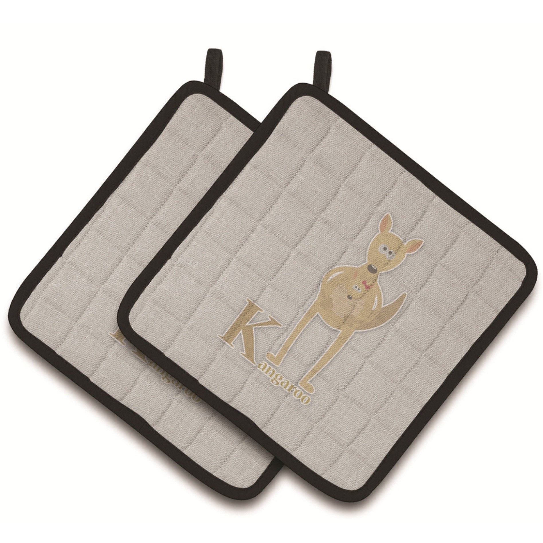 &quotCaroline's Treasures Alphabet K For Kangaroo Pair of Pot Holders, 7.5HX7.5W, Multicolor"