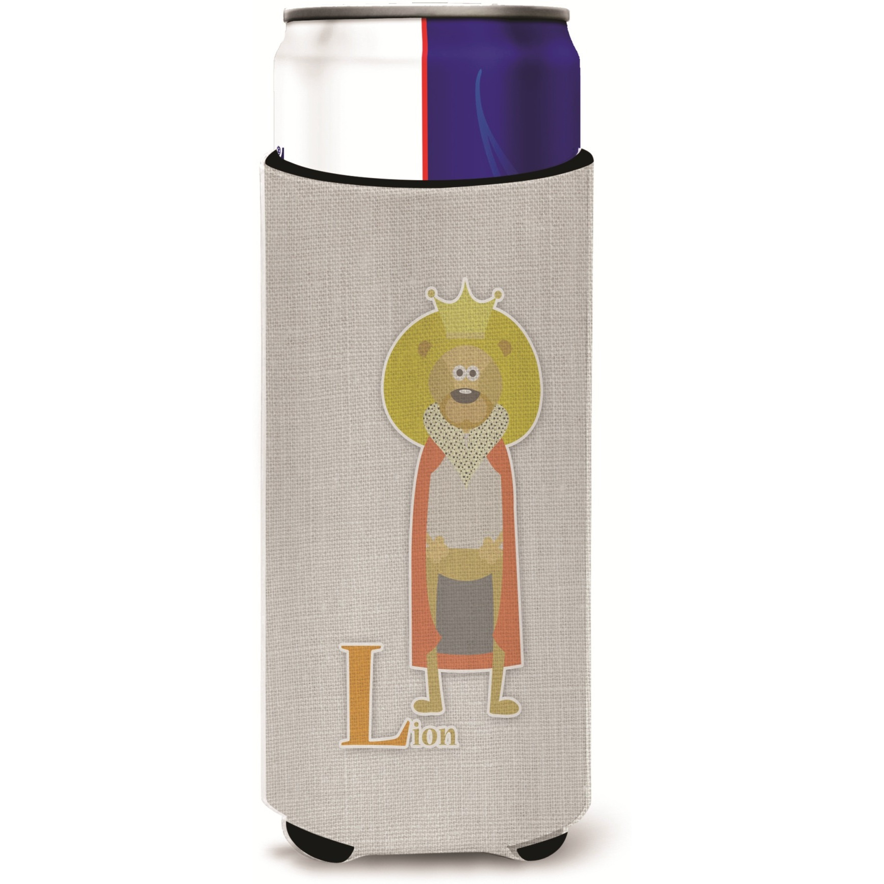 &quotCaroline's Treasures Alphabet L For Lion Michelob Ultra Hugger For Slim Cans, Slim Can, Multicolor"