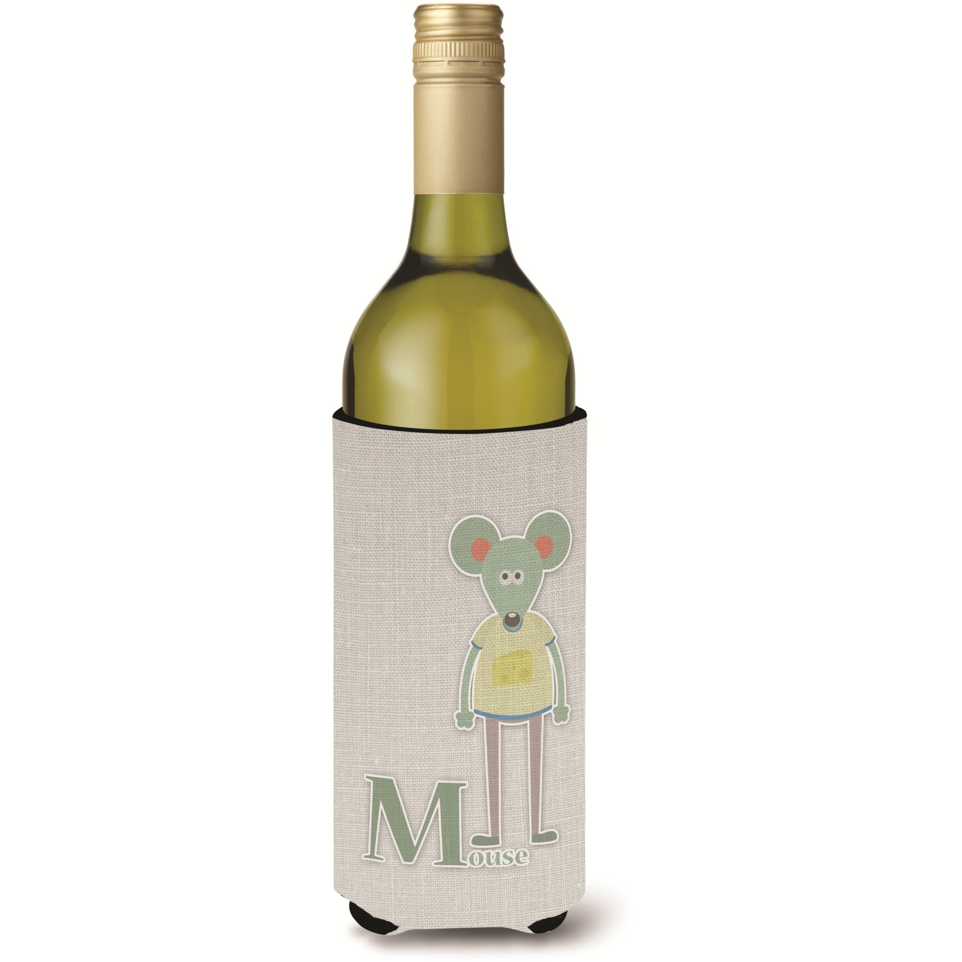 &quotCaroline's Treasures Alphabet M for Mouse Wine Bottle Beverage Insulator Hugger, Multicolor, 750ml"