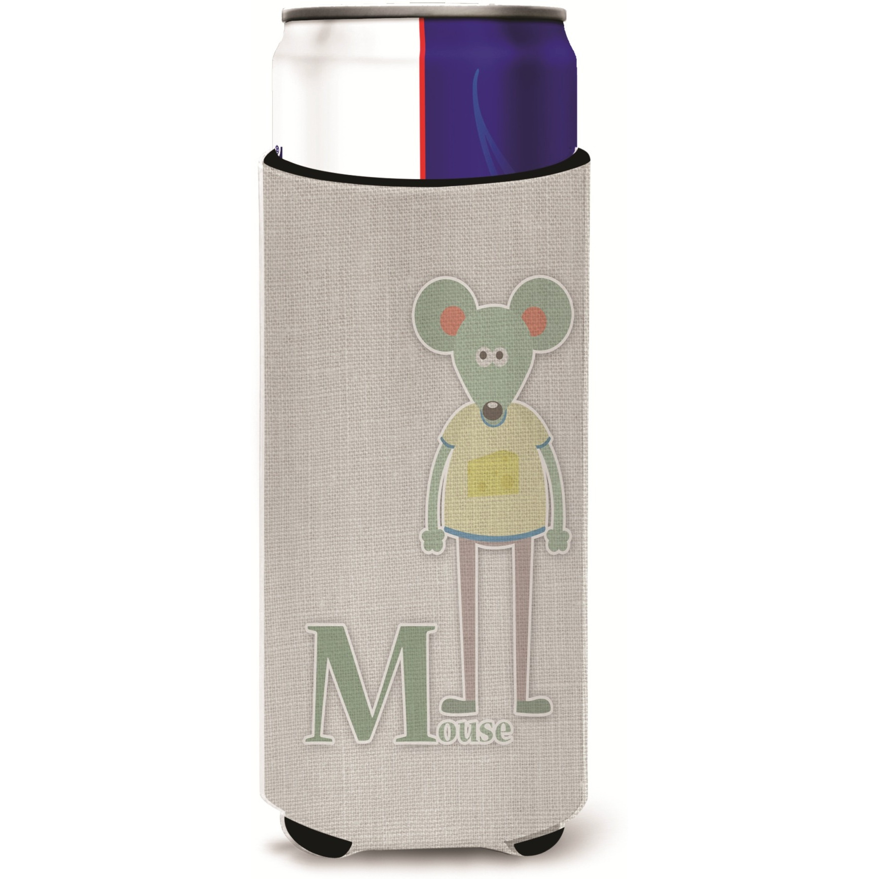 &quotCaroline's Treasures Alphabet M For Mouse Michelob Ultra Hugger For Slim Cans, Slim Can, Multicolor"