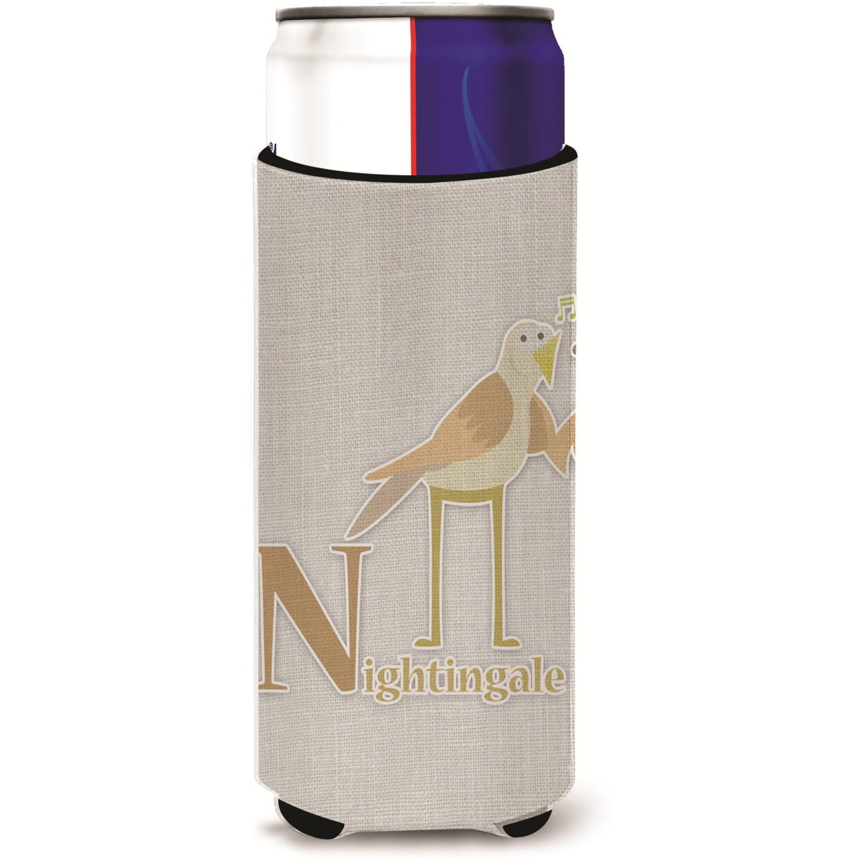 &quotCaroline's Treasures Alphabet N For Nightingale Michelob Ultra Hugger For Slim Cans, Slim Can, Multicolor"