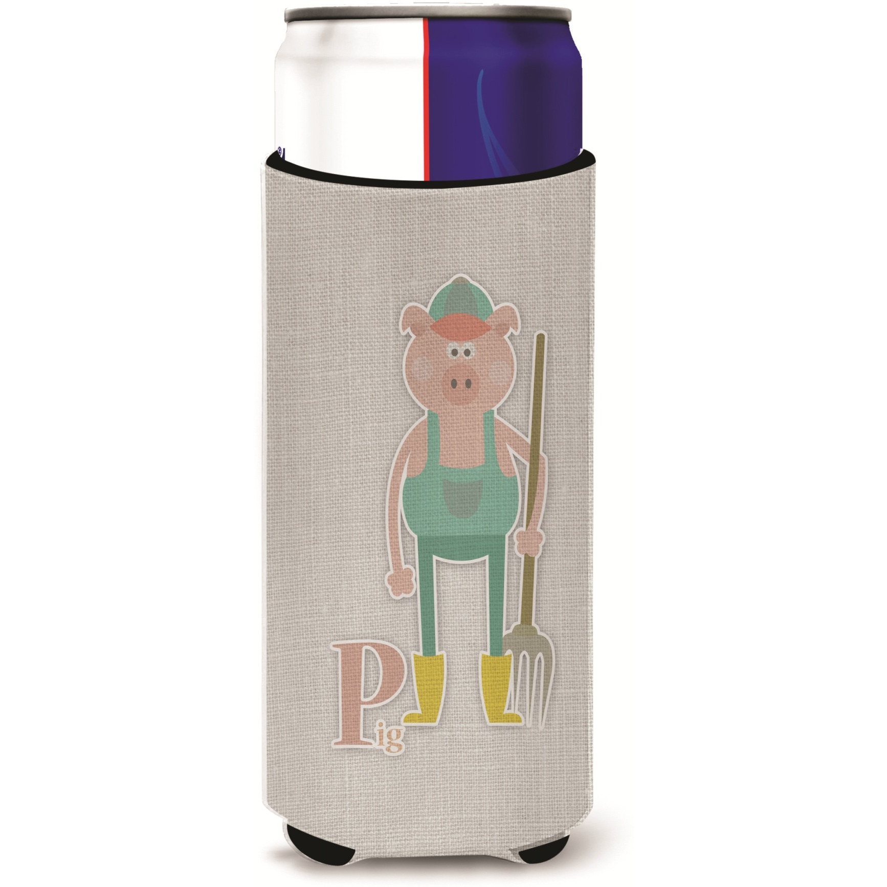&quotCaroline's Treasures Alphabet P For Pig Michelob Ultra Hugger For Slim Cans, Slim Can, Multicolor"
