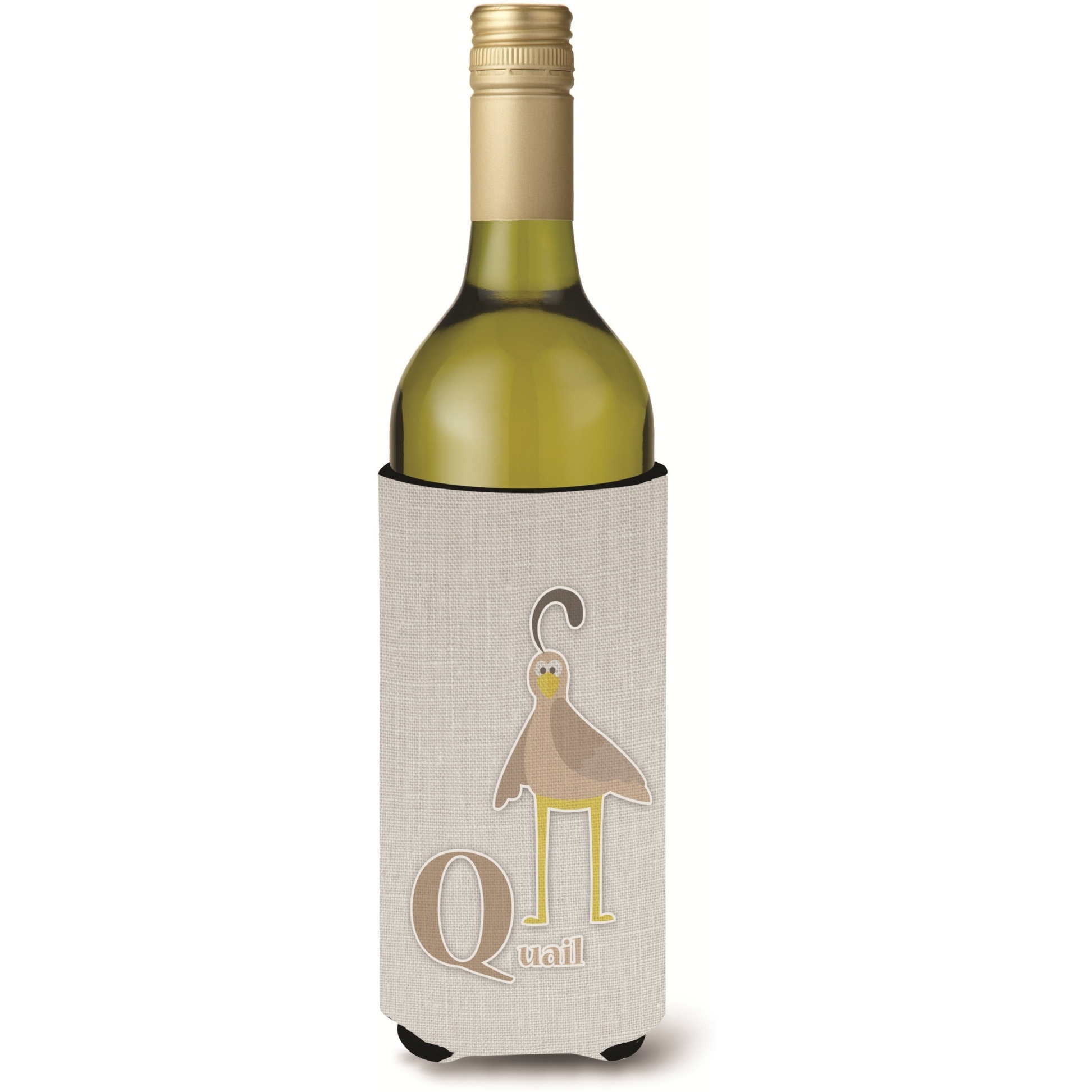 &quotCaroline's Treasures Alphabet Q for Quail Wine Bottle Beverage Insulator Hugger, Multicolor, 750ml"