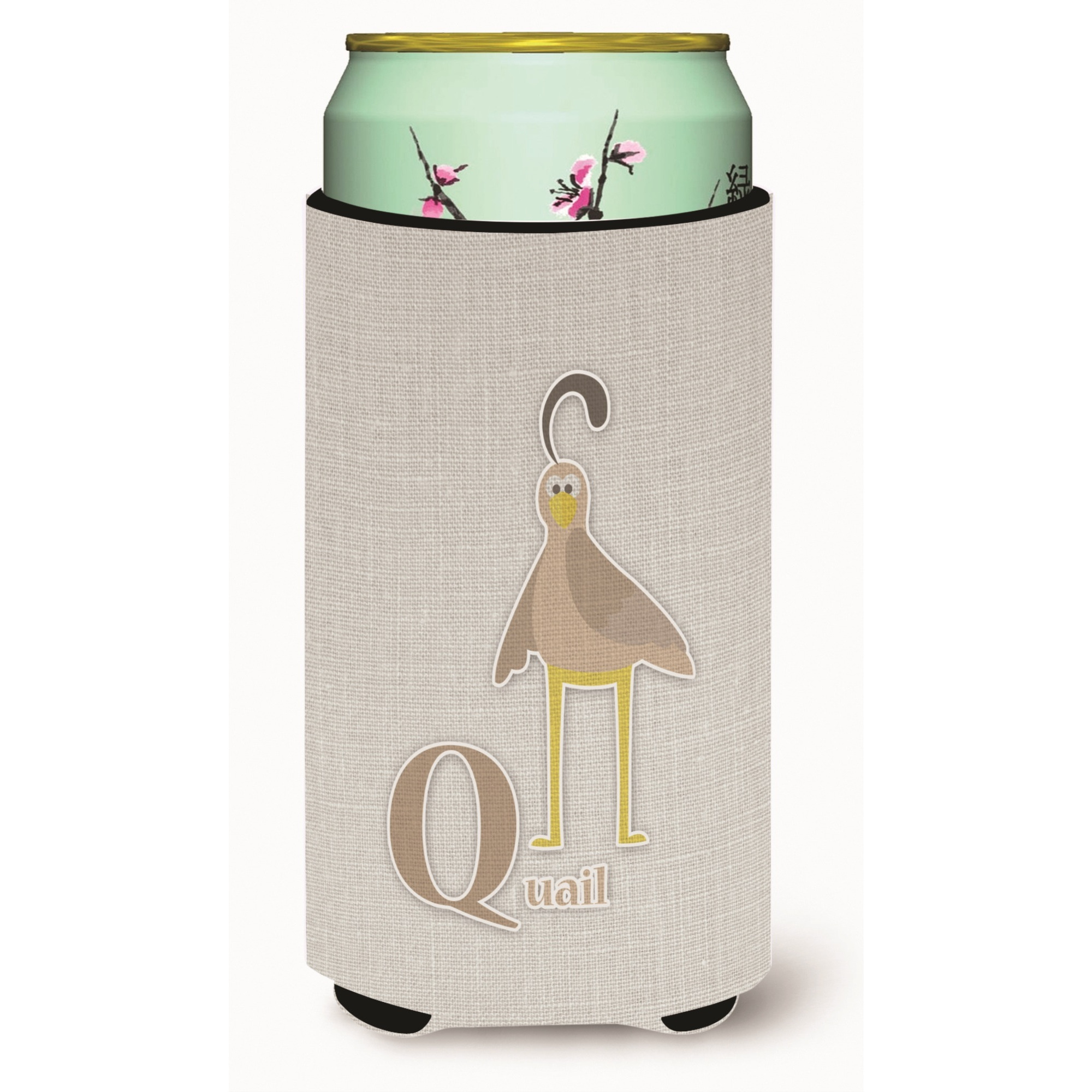 &quotCaroline's Treasures Alphabet Q For Quail Tall Boy Beverage Insulator Hugger, Multicolor"