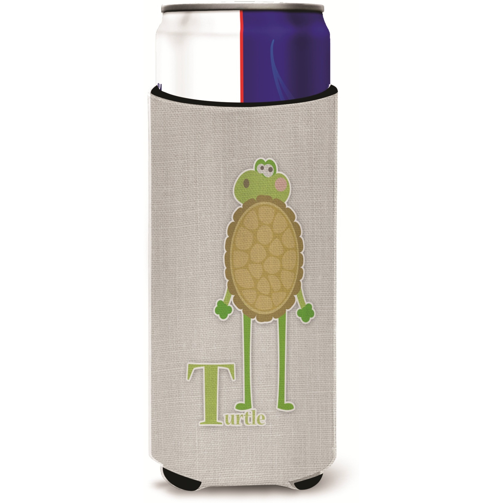 &quotCaroline's Treasures Alphabet T For Turtle Michelob Ultra Hugger For Slim Cans, Slim Can, Multicolor"