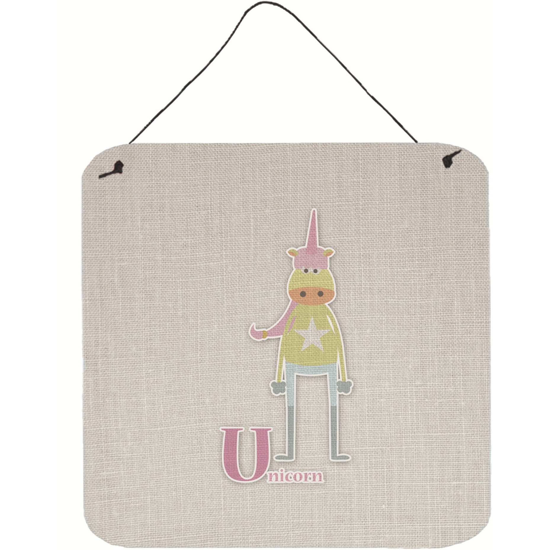 &quotCaroline's Treasures Alphabet U for Unicorn Metal Print, 6 x 6, Multicolor"