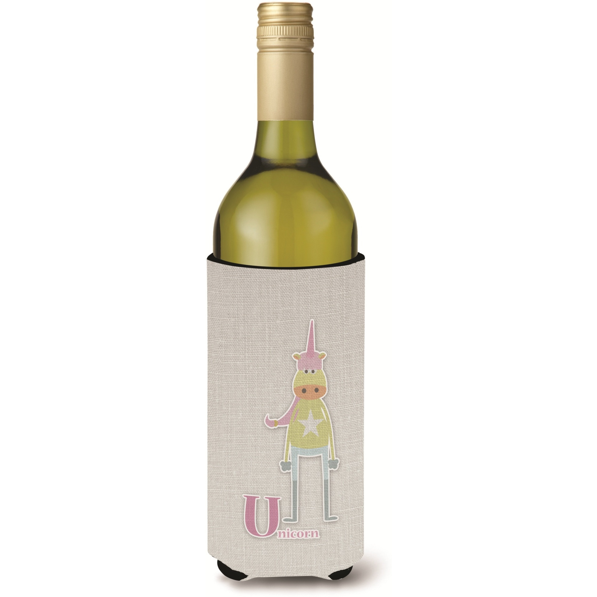 &quotCaroline's Treasures Alphabet U for Unicorn Wine Bottle Beverage Insulator Hugger, Multicolor, 750ml"
