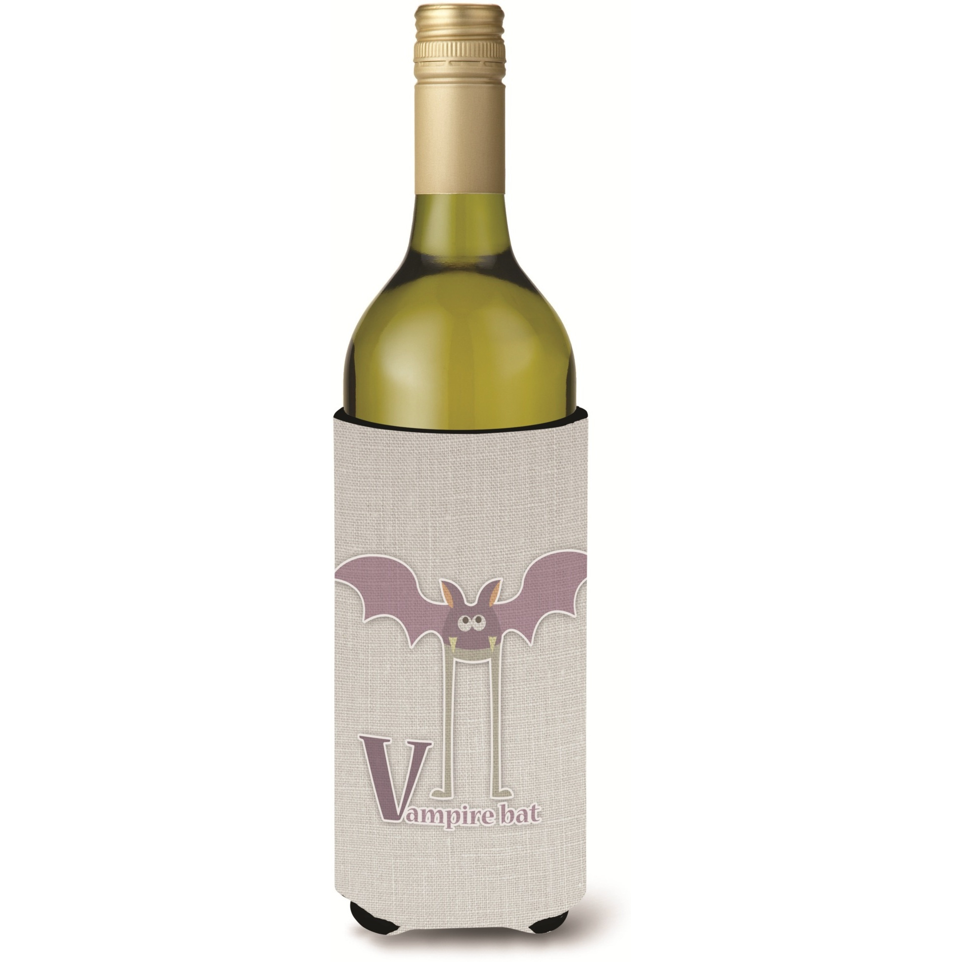 &quotCaroline's Treasures Alphabet V for Vampire Bat Wine Bottle Beverage Insulator Hugger, Multicolor, 750ml"