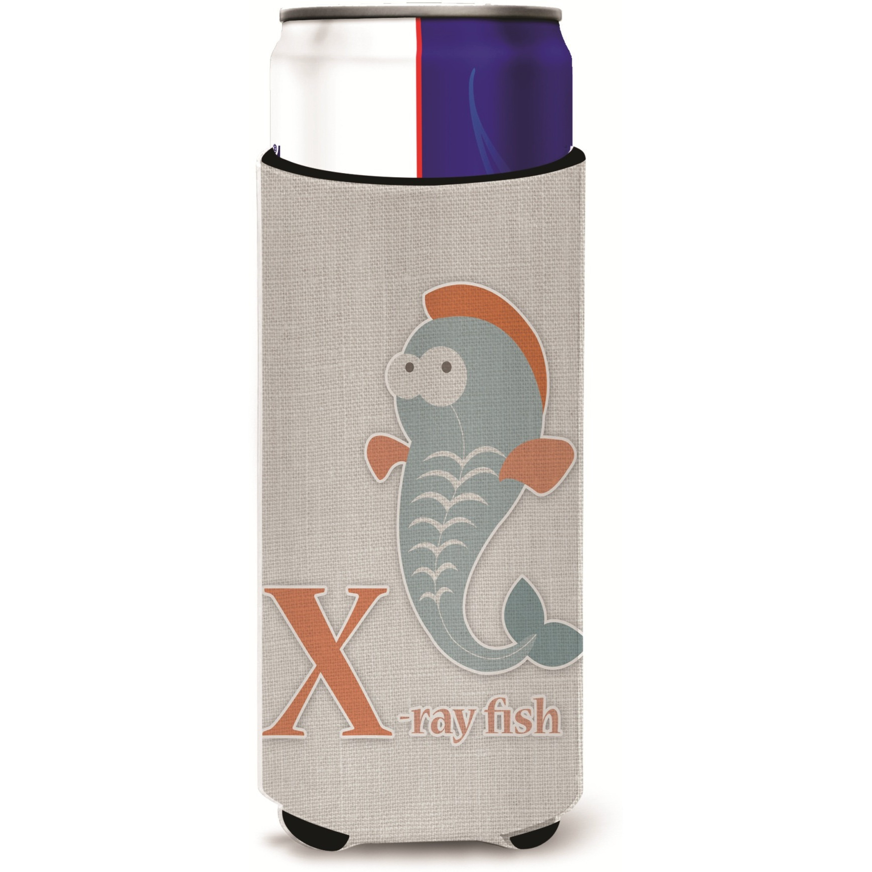&quotCaroline's Treasures Alphabet x For Xray Fish Michelob Ultra Hugger For Slim Cans, Slim Can, Multicolor"