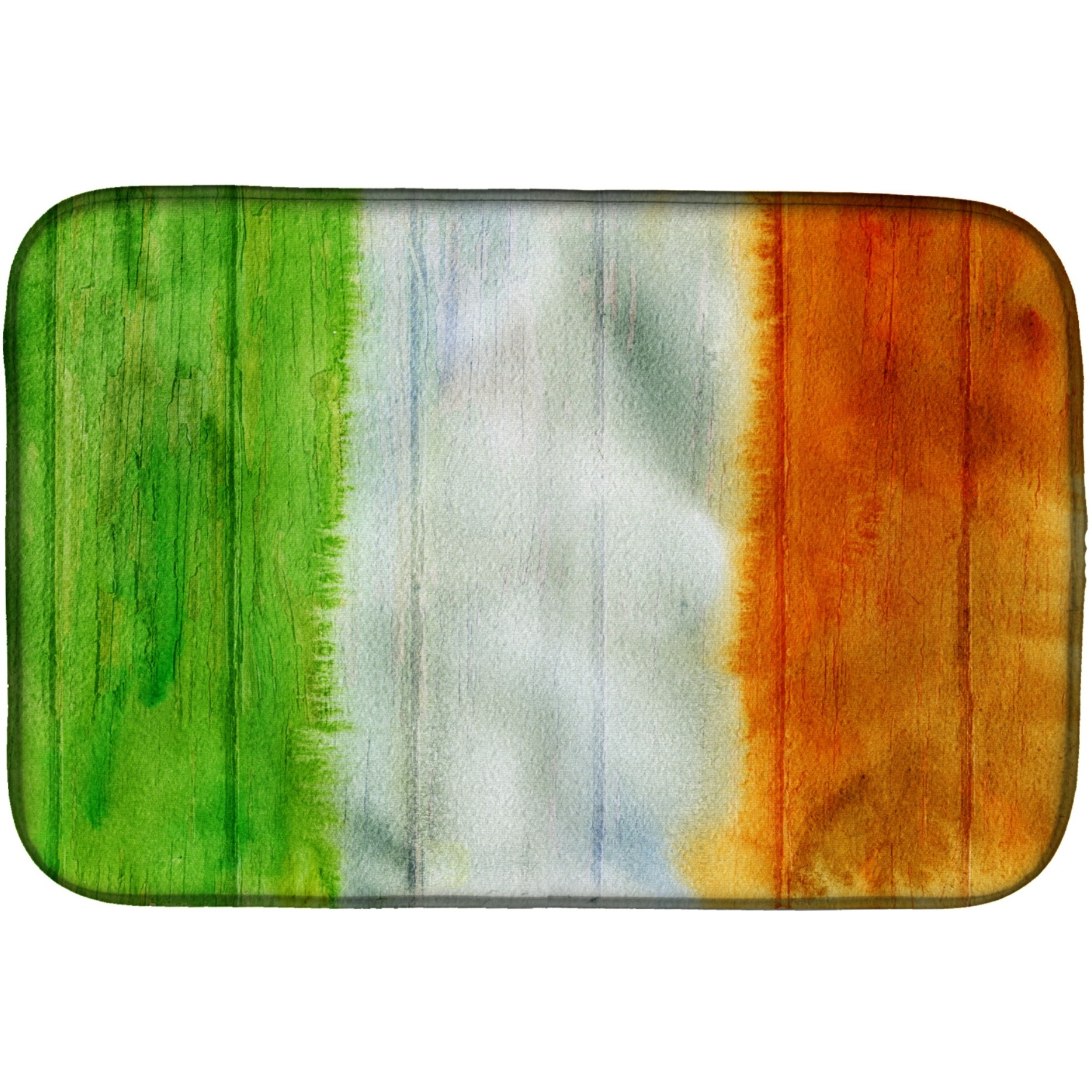 &quotCaroline's Treasures Irish Flag On Wood Dish Drying Mat, 14"" x 21"", Multicolor"