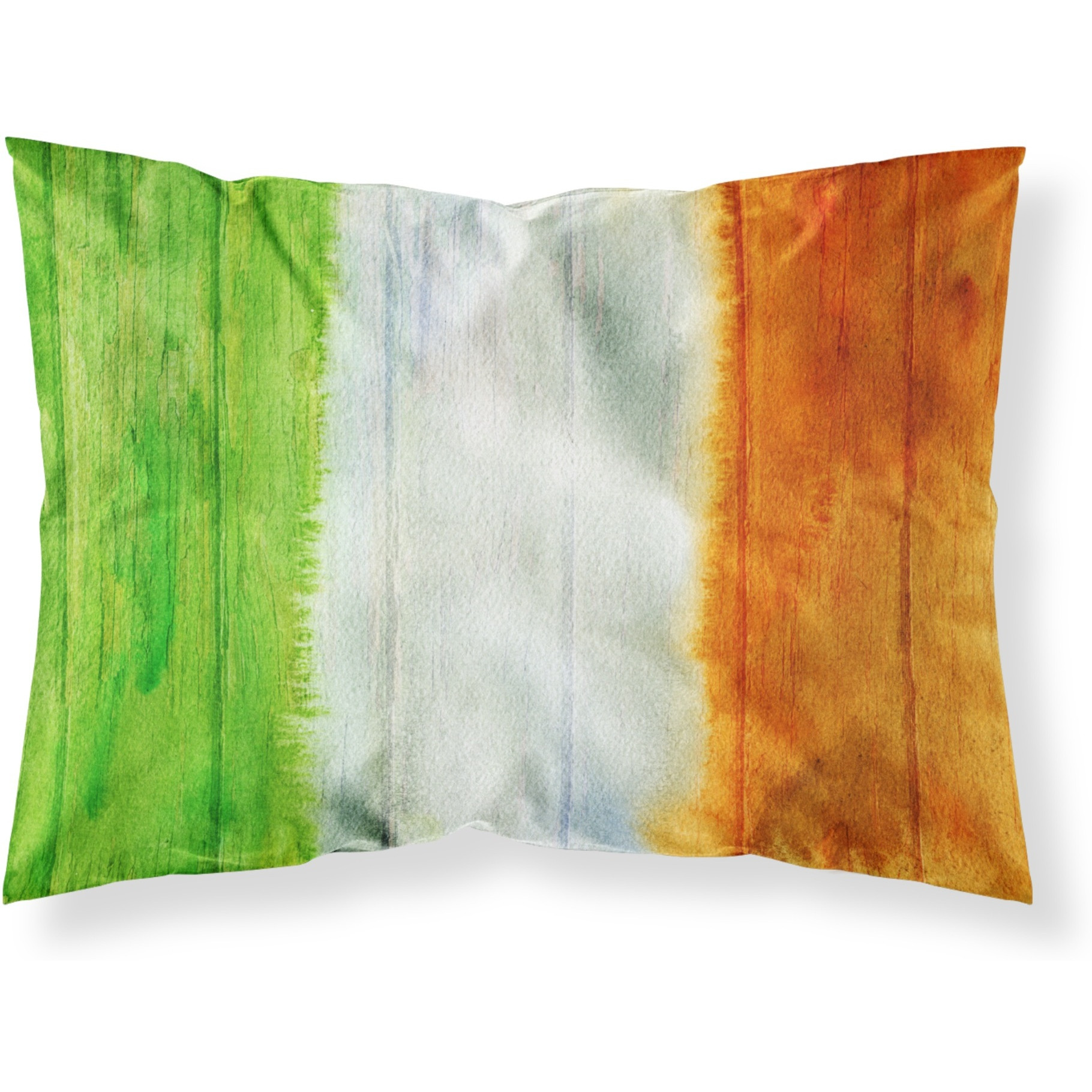 Irish Flag on Wood Fabric Standard Pillowcase