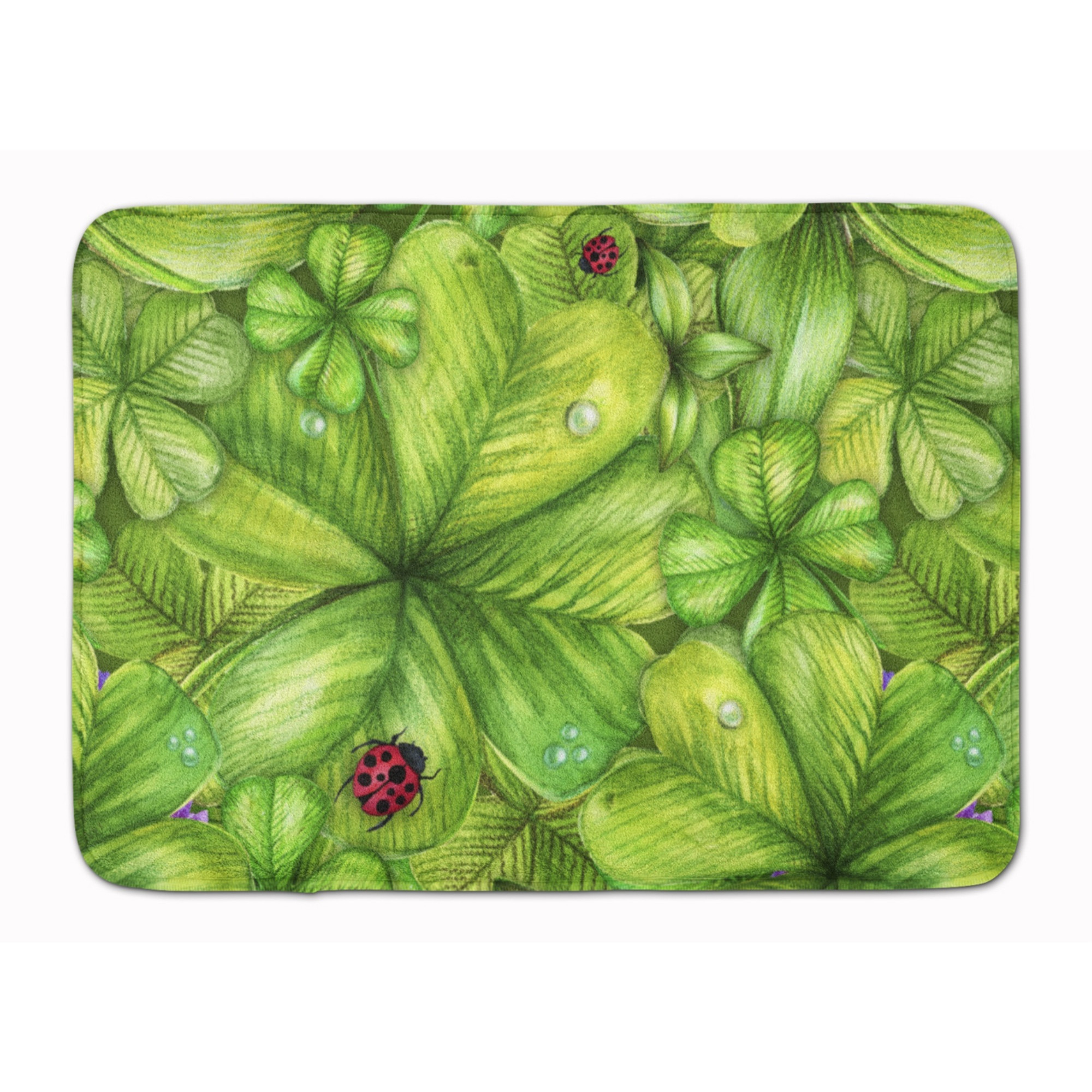 &quotCaroline's Treasures Shamrocks and Lady bugs Machine Washable Memory Foam Mat doormats, Multicolor"