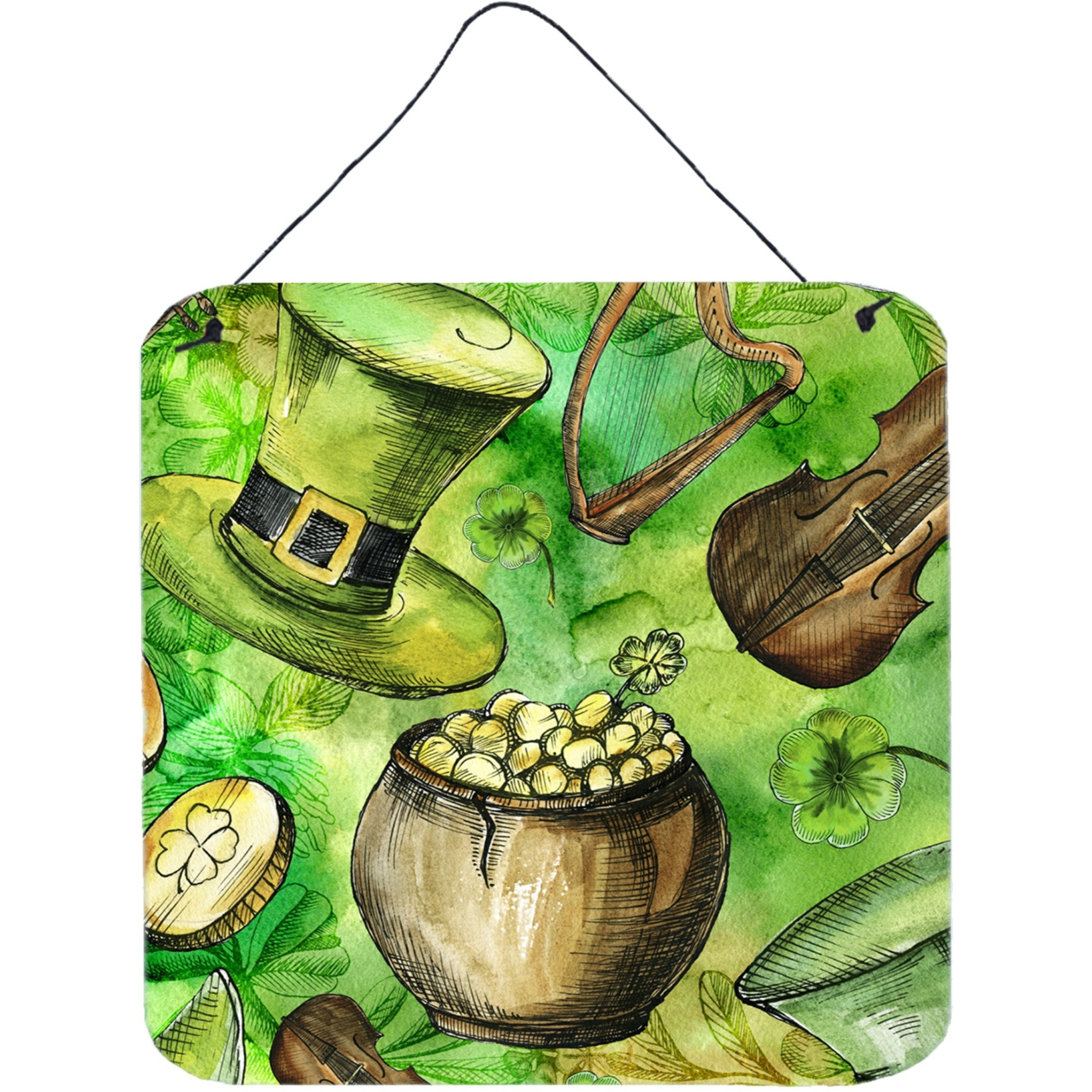 &quotCaroline's Treasures Luck of The Irish Door Hanging Prints wall-decor, Multicolor"