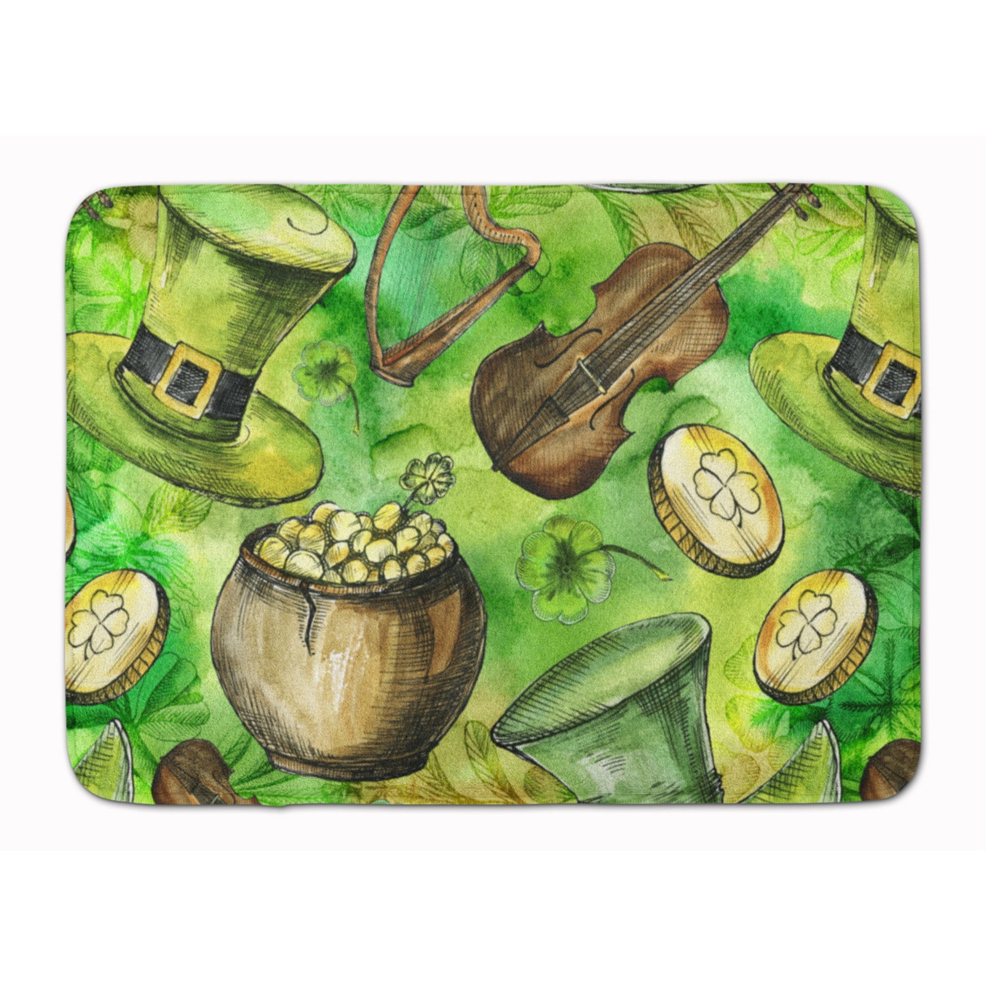 &quotCaroline's Treasures Luck of the Irish Machine Washable Memory Foam Mat doormats, Multicolor"