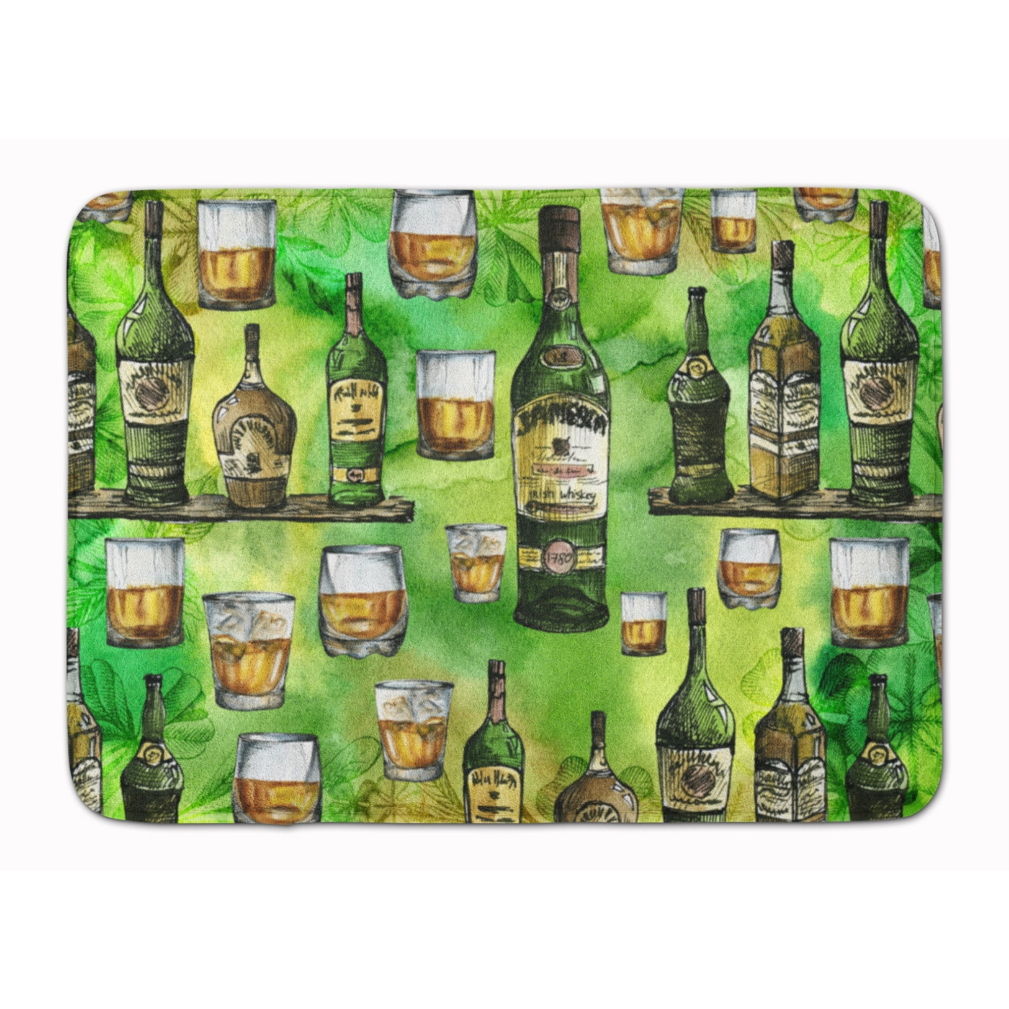 &quotCaroline's Treasures Irish Whiskey Machine Washable Memory Foam Mat doormats, Multicolor"