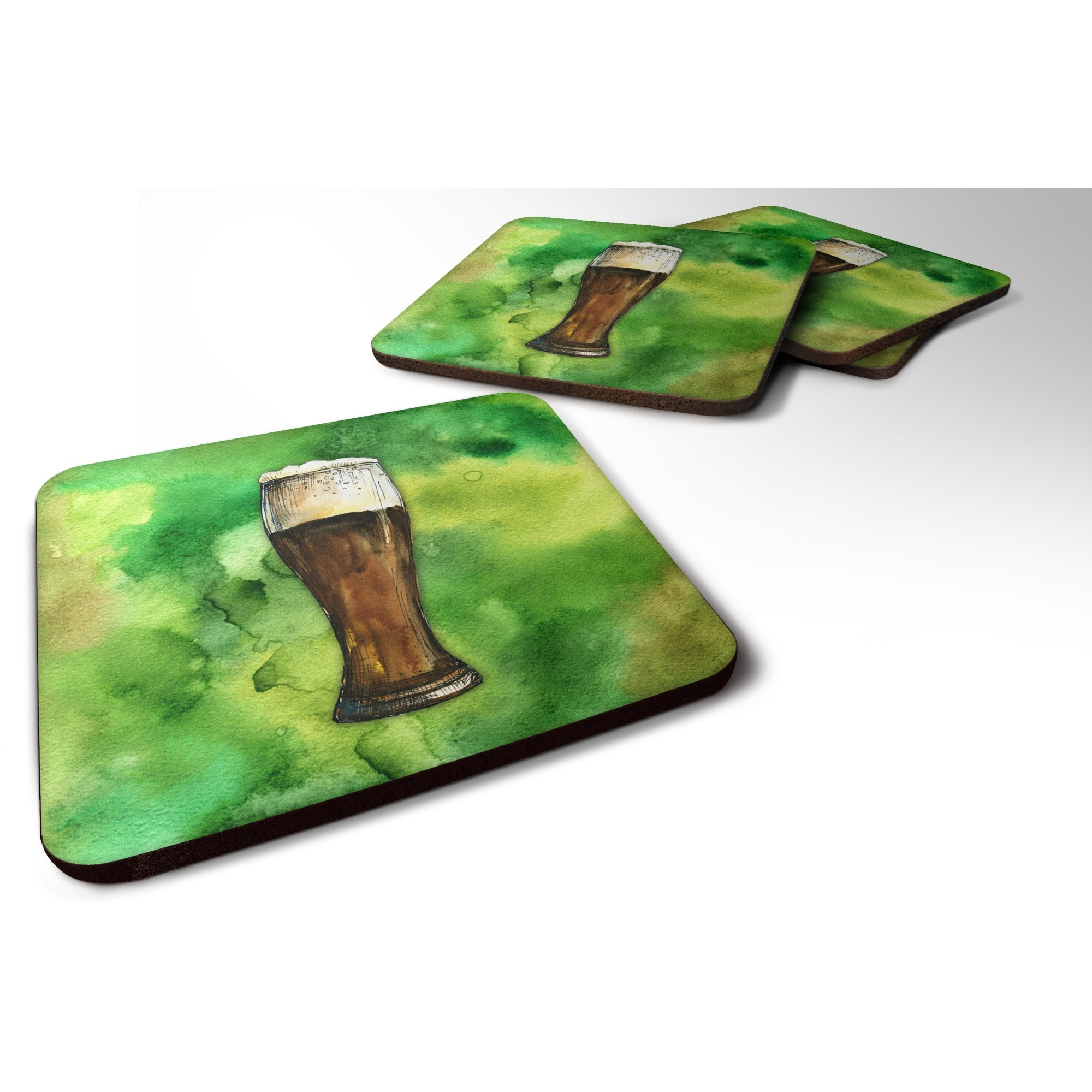 &quotCaroline's Treasures Irish Beer Dark Foam Coaster Set of 4, 3.5, Multicolor"