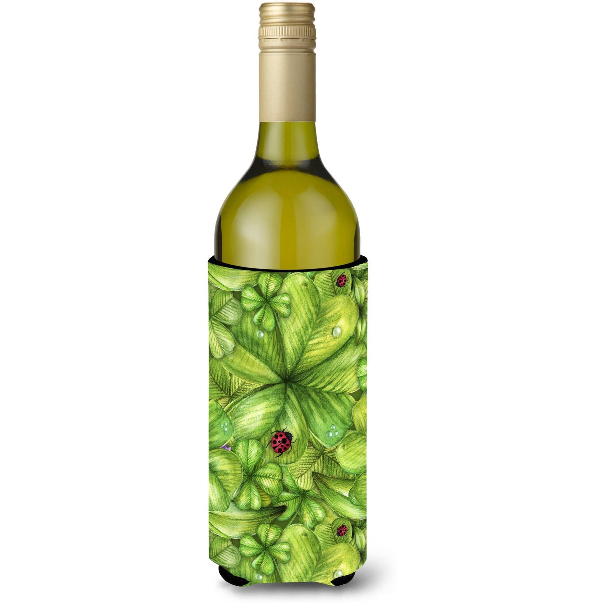 &quotCaroline's Treasures Shamrocks and Lady bugs Wine Bottle Beverage Insulator Hugger, 750 ml, Multicolor"