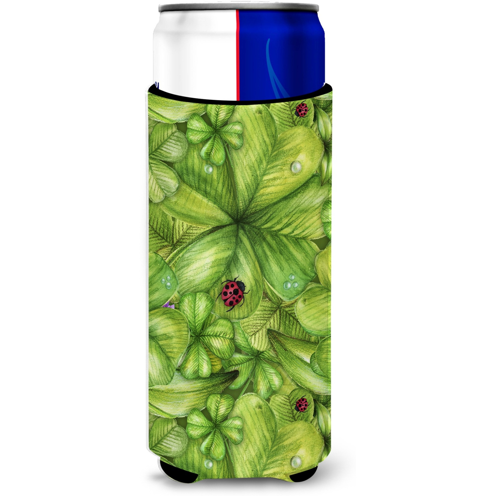 &quotCaroline's Treasures Shamrocks & lady Bugs Michelob Ultra Hugger For Slim Cans, Slim Can, Multicolor"