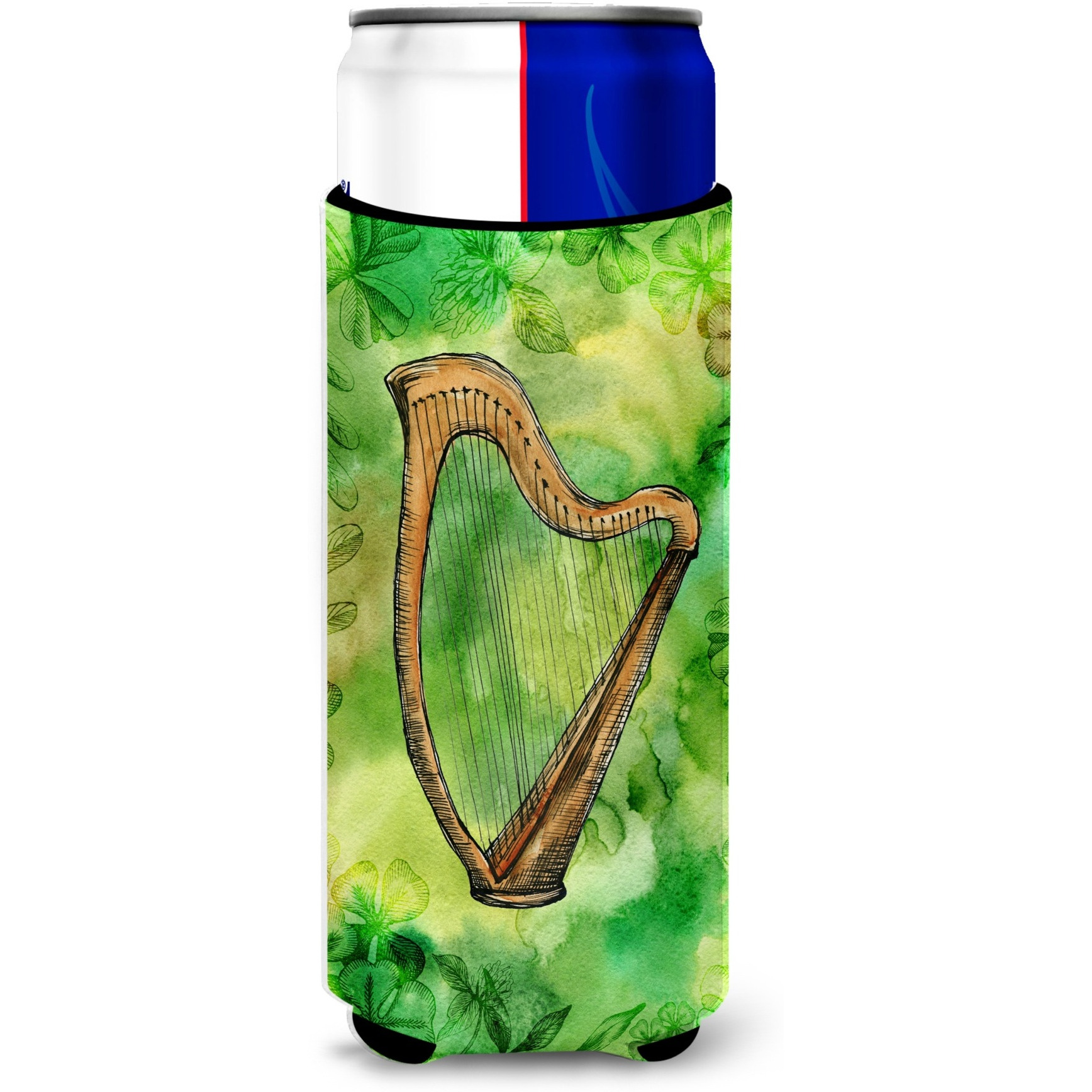 &quotCaroline's Treasures Irish Harp Michelob Ultra Hugger For Slim Cans, Slim Can, Multicolor"