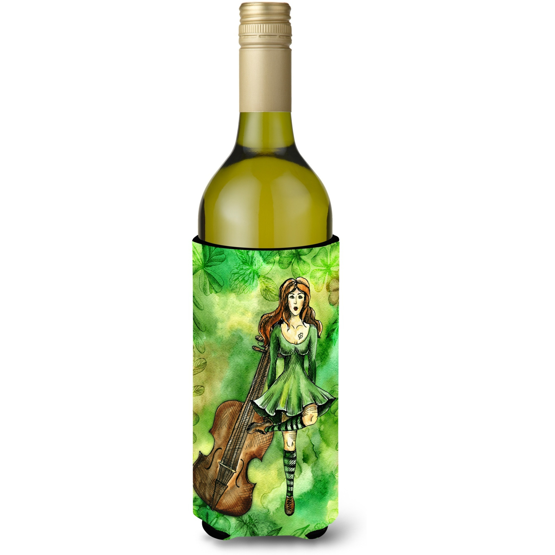 &quotCaroline's Treasures Irish Dance Wine Bottle Beverage Insulator Hugger, 750 ml, Multicolor"