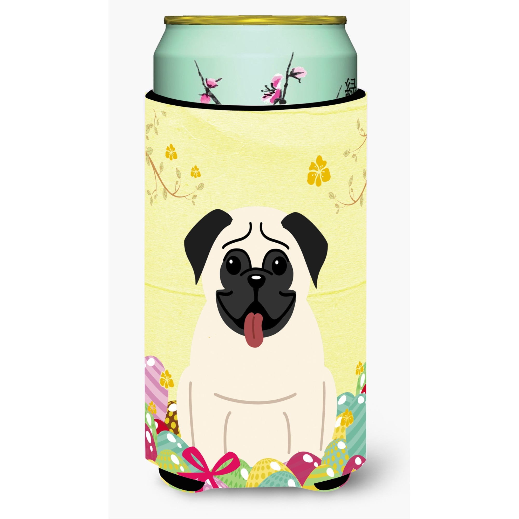&quotCaroline's Treasures Easter Eggs Pug Cream Tall Boy Beverage Insulator Hugger, Multicolor"