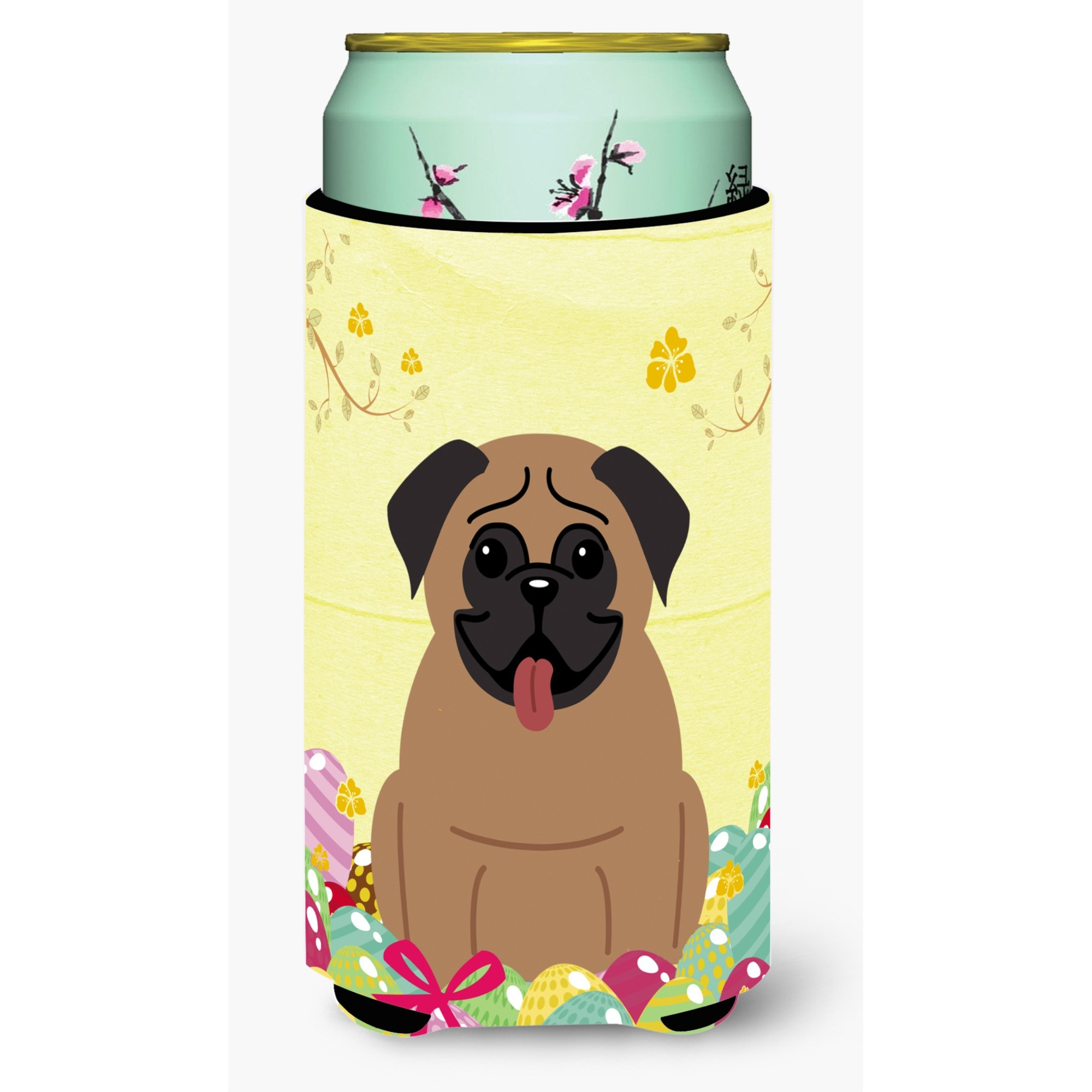 &quotCaroline's Treasures Easter Eggs Pug Brown Tall Boy Beverage Insulator Hugger, Multicolor"