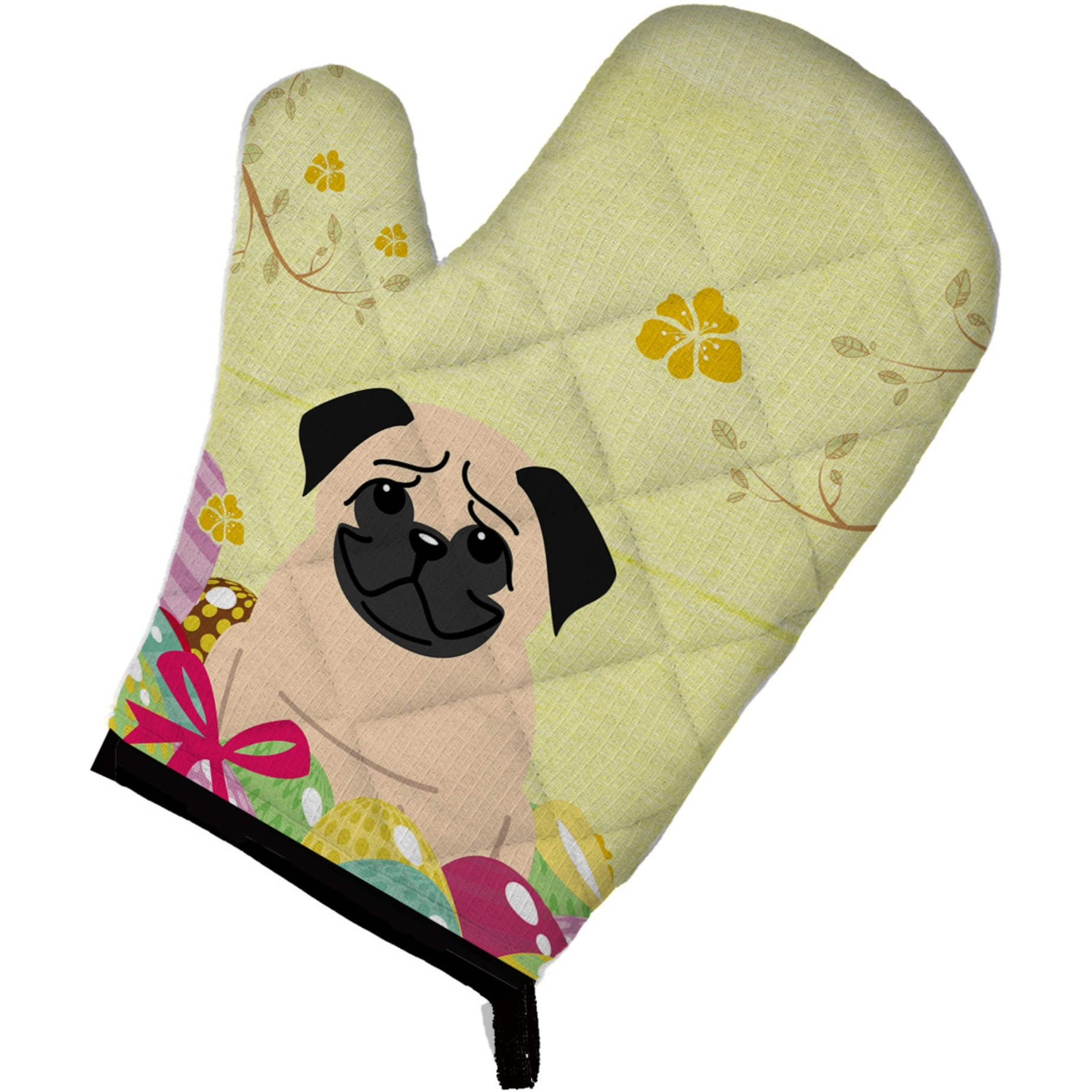 &quotCaroline's Treasures Easter Eggs Pug Fawn Oven Mitt, Multicolor, 12"" x 8.5"""