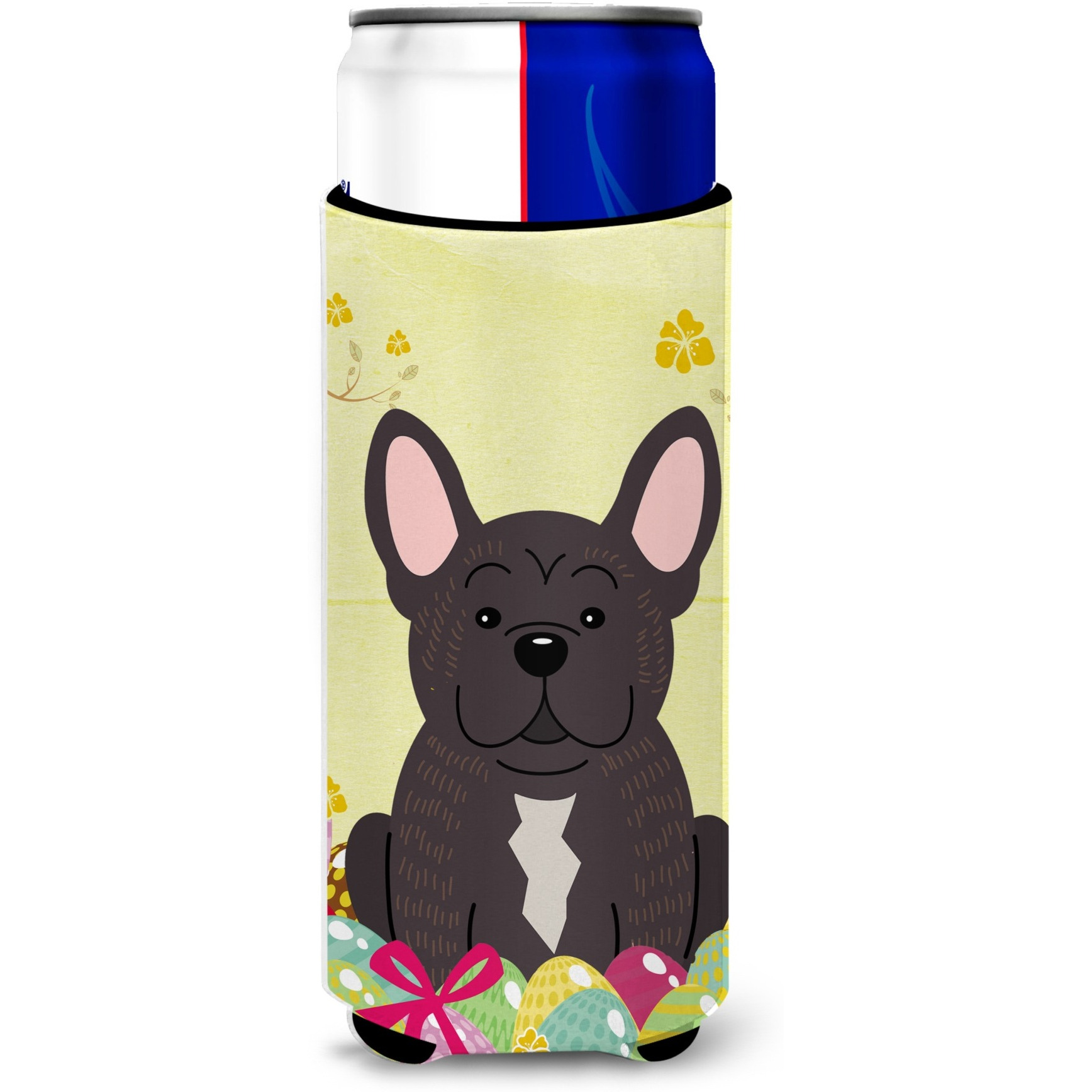 &quotCaroline's Treasures Easter Eggs French Bulldog Brindle Michelob Ultra Hugger For Slim Cans, Slim Can, Multicolor"