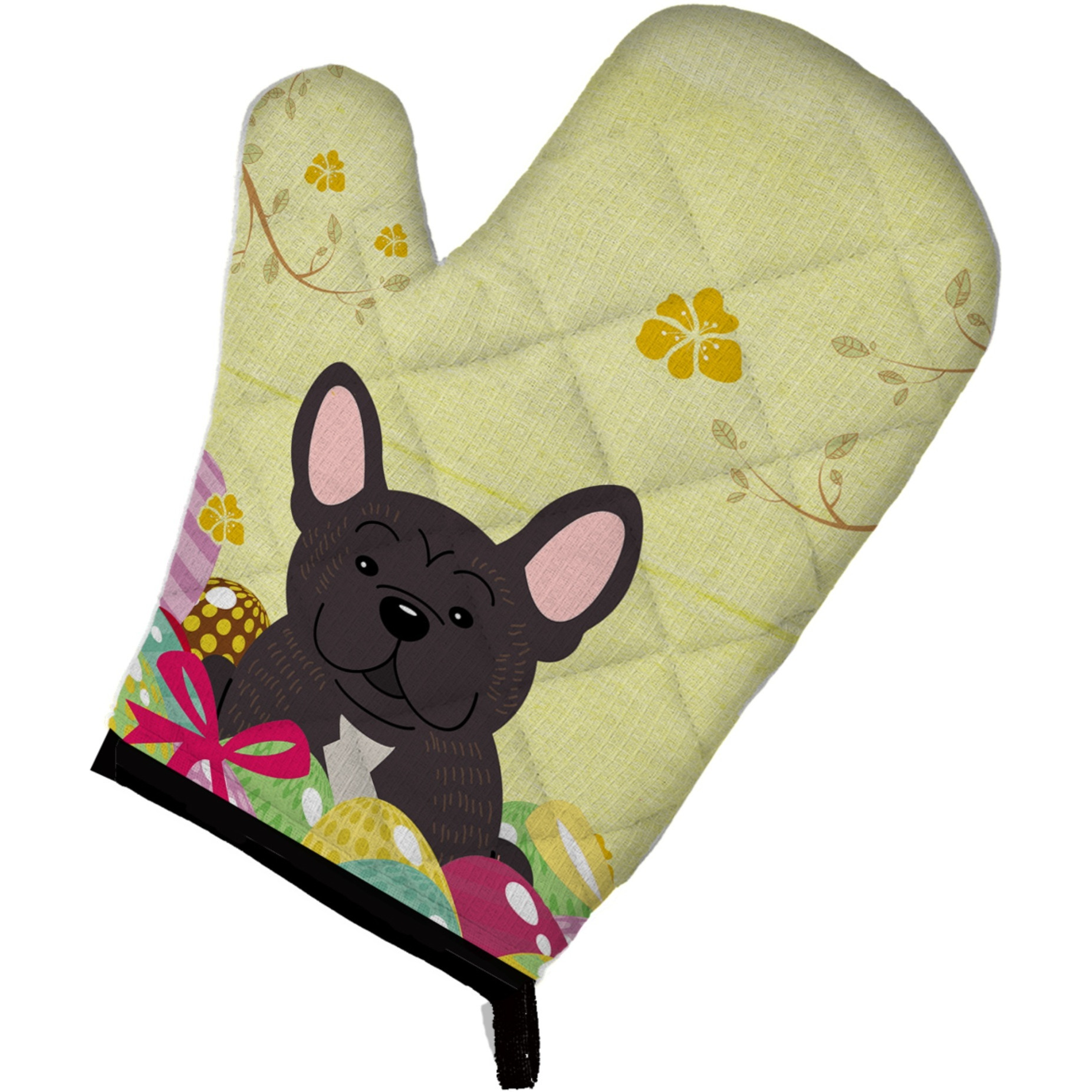&quotCaroline's Treasures Easter Eggs French Bulldog Brindle Oven Mitt, Multicolor, 12"" x 8.5"""