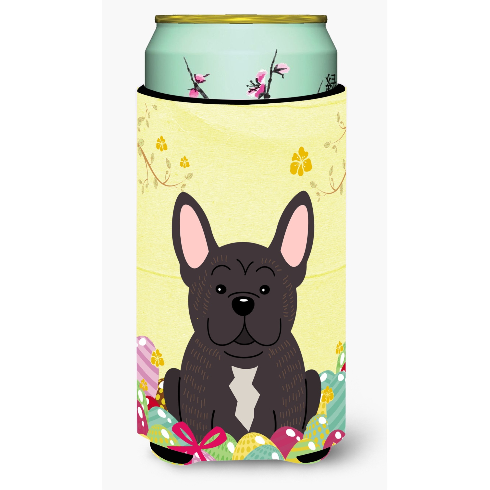&quotCaroline's Treasures Easter Eggs French Bulldog Brindle Tall Boy Beverage Insulator Hugger, Multicolor"