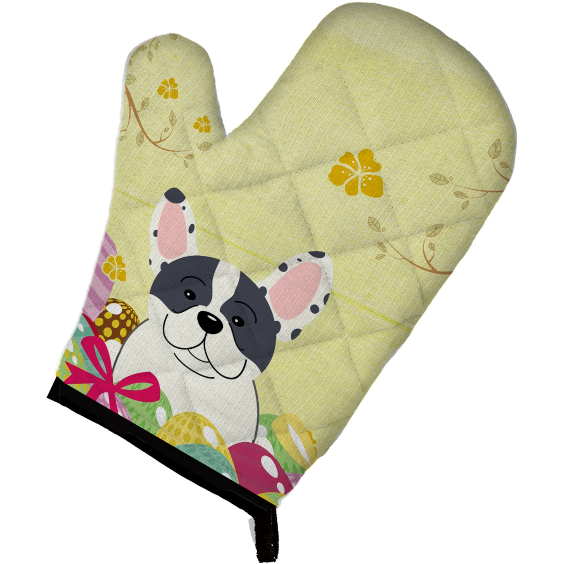 &quotCaroline's Treasures Easter Eggs French Bulldog Piebald Oven Mitt, Multicolor, 12"" x 8.5"""