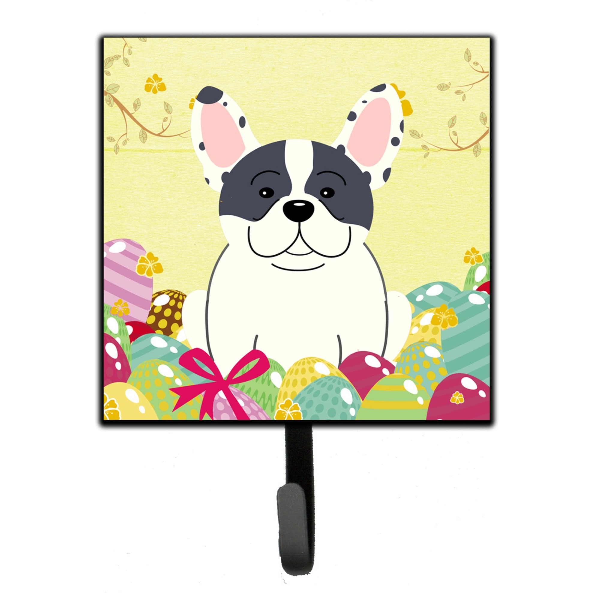 &quotCaroline's Treasures Easter Eggs French Bulldog Piebald Wall Hook, Small, Multicolor"