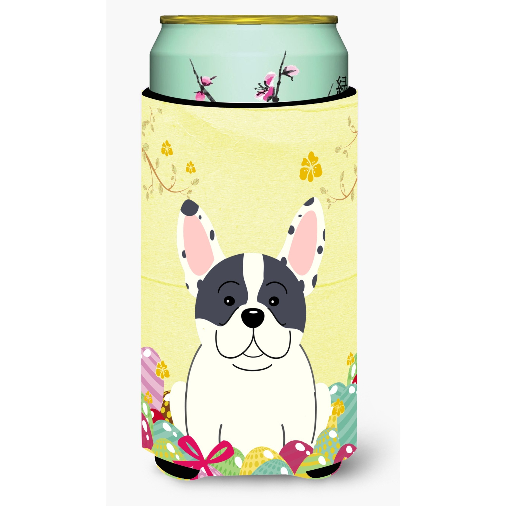 &quotCaroline's Treasures Easter Eggs French Bulldog Piebald Tall Boy Beverage Insulator Hugger, Multicolor"