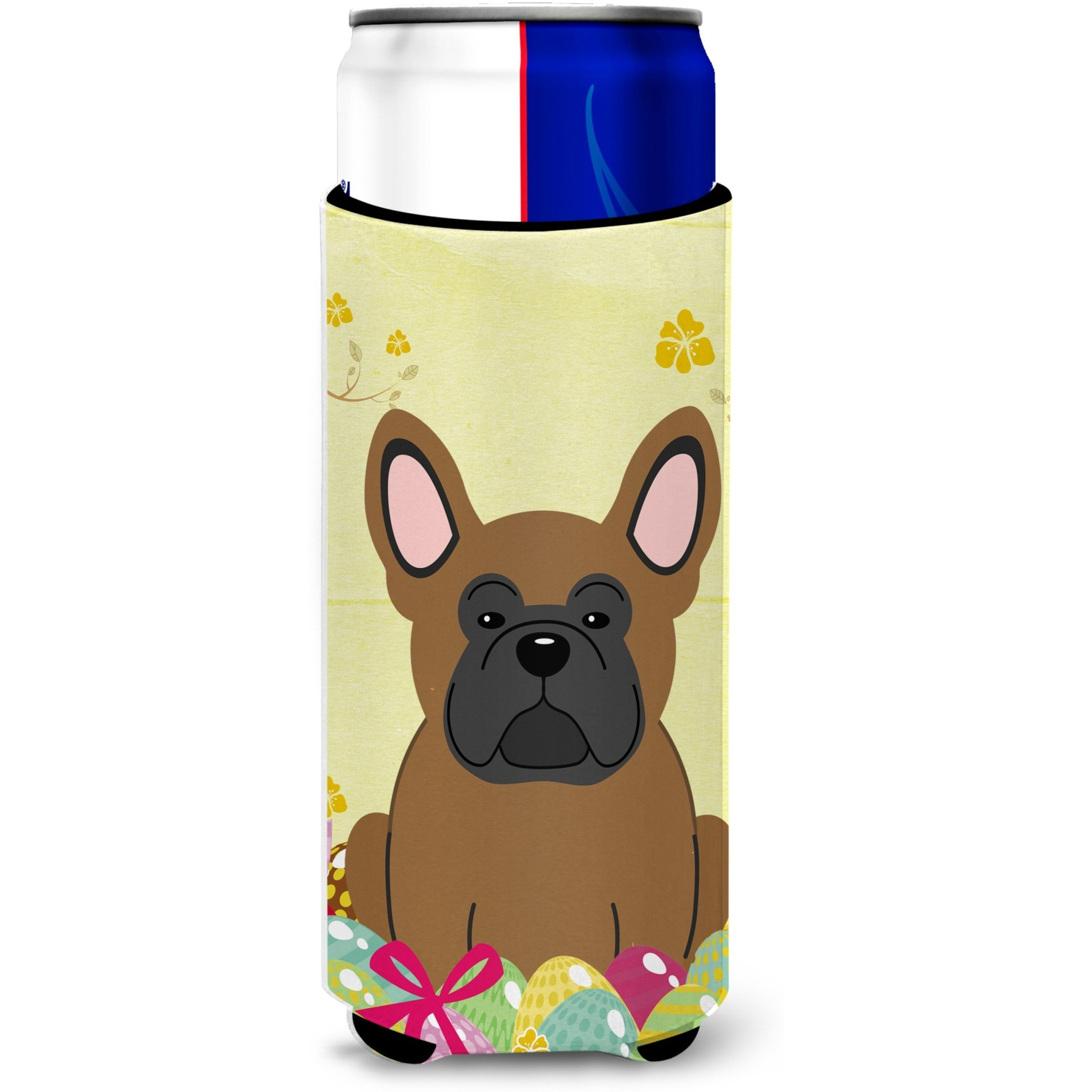 &quotCaroline's Treasures Easter Eggs French Bulldog Brown Michelob Ultra Hugger For Slim Cans, Slim Can, Multicolor"