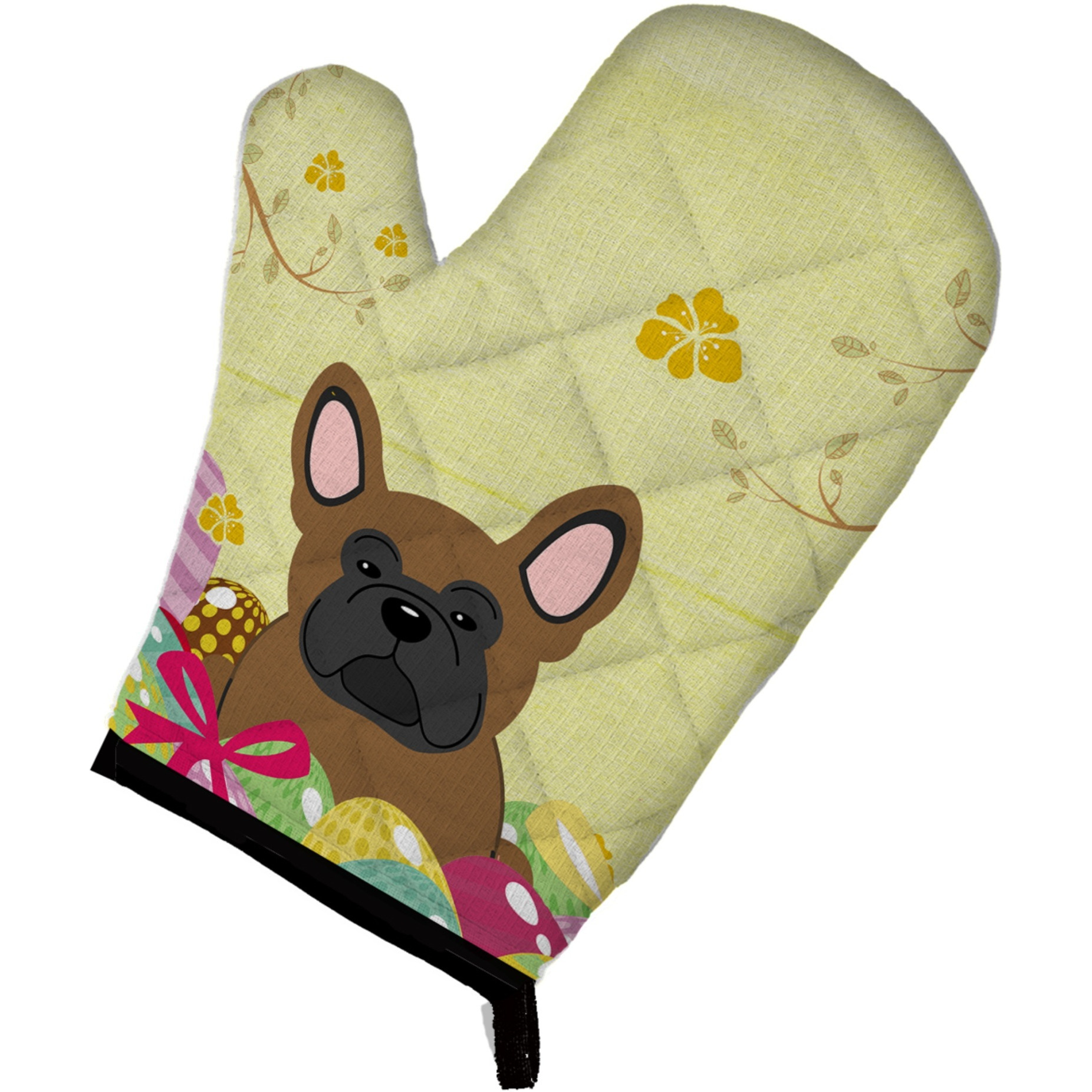 &quotCaroline's Treasures Easter Eggs French Bulldog Brown Oven Mitt, Multicolor, 12"" x 8.5"""