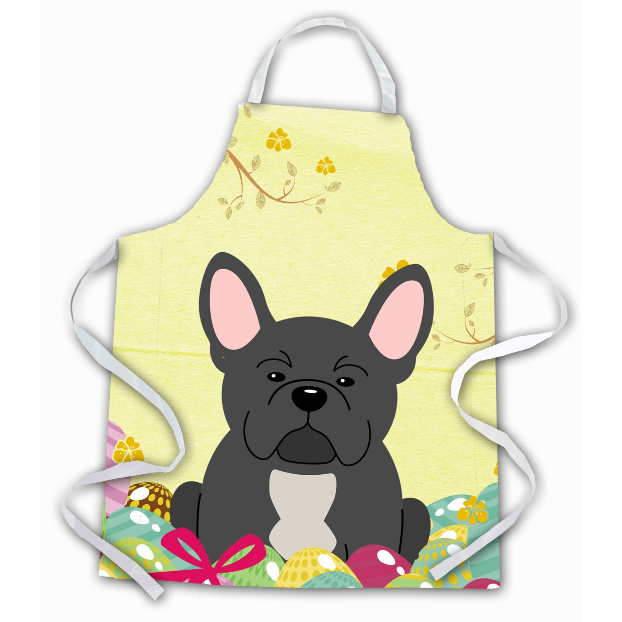 &quotCaroline's Treasures Easter Eggs French Bulldog black Apron, Large, Multicolor"