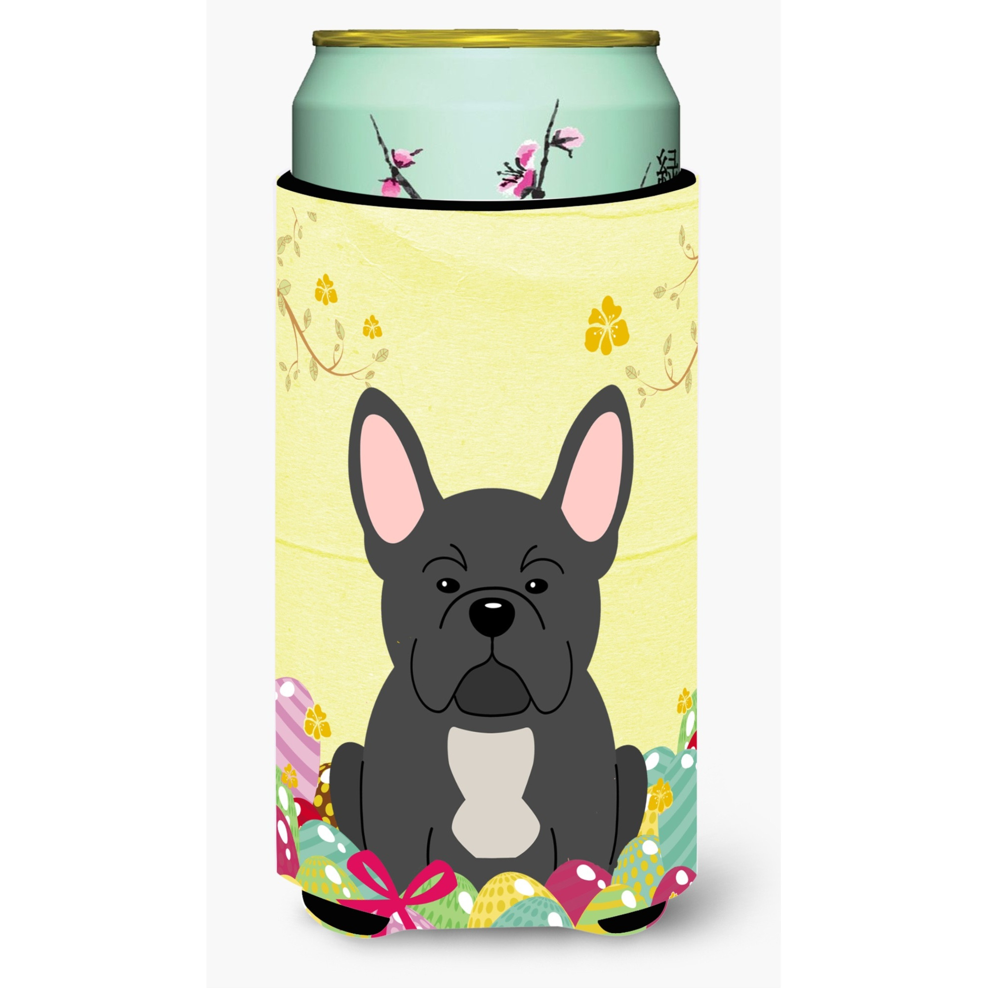 &quotCaroline's Treasures Easter Eggs French Bulldog black Tall Boy Beverage Insulator Hugger, Multicolor"