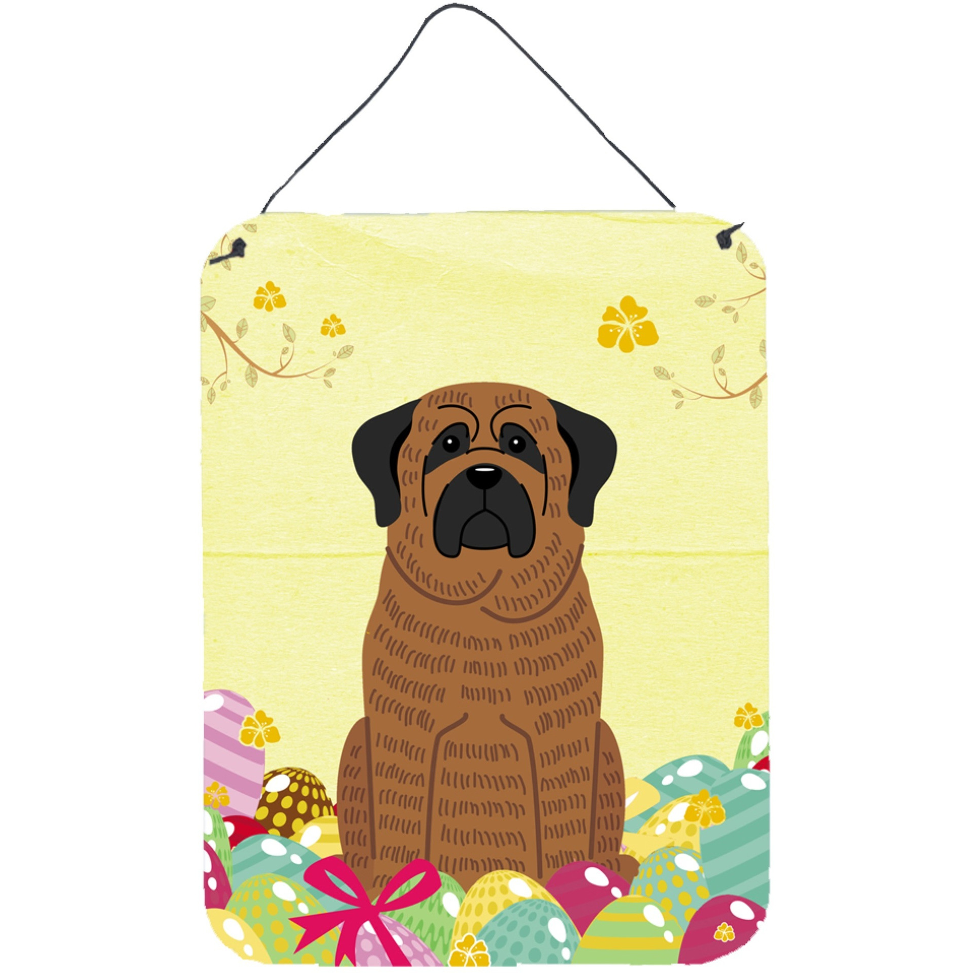 &quotCaroline's Treasures Easter Eggs Mastiff Brindle Metal Print, 16 x 12, Multicolor"