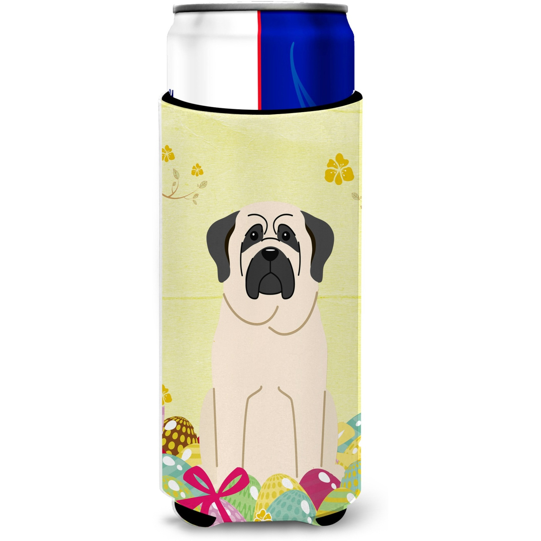 &quotCaroline's Treasures Easter Eggs Mastiff White Michelob Ultra Hugger For Slim Cans, Slim Can, Multicolor"
