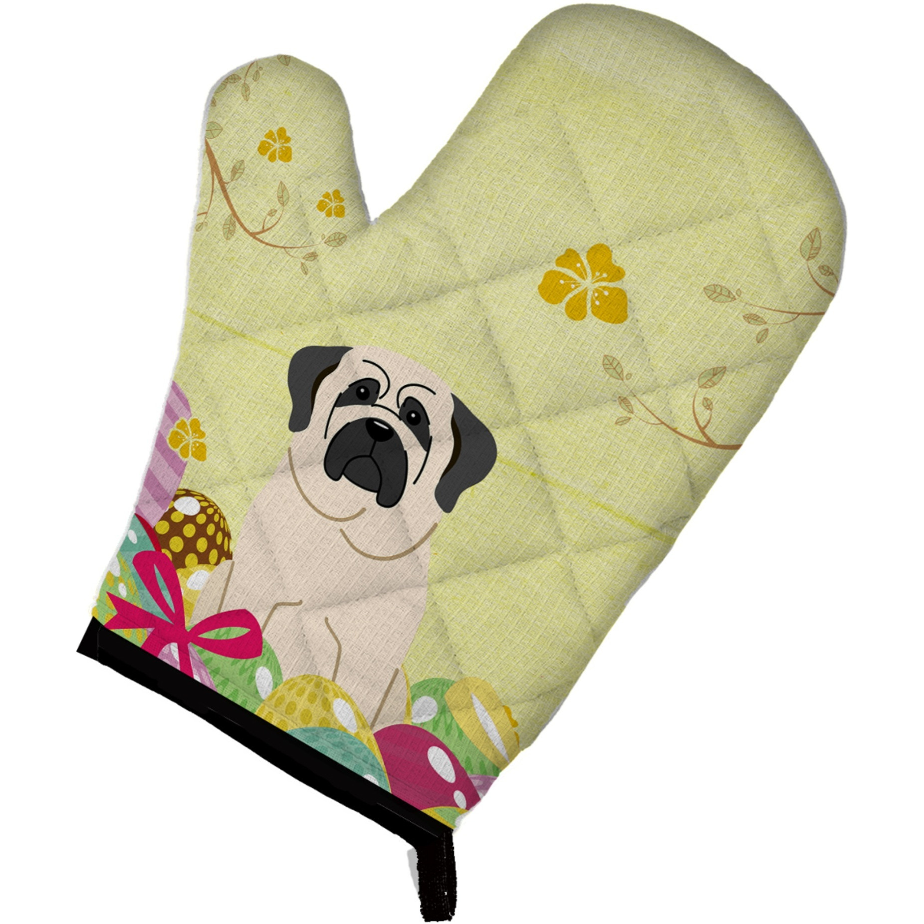 &quotCaroline's Treasures Easter Eggs Mastiff White Oven Mitt, Multicolor, 12"" x 8.5"""