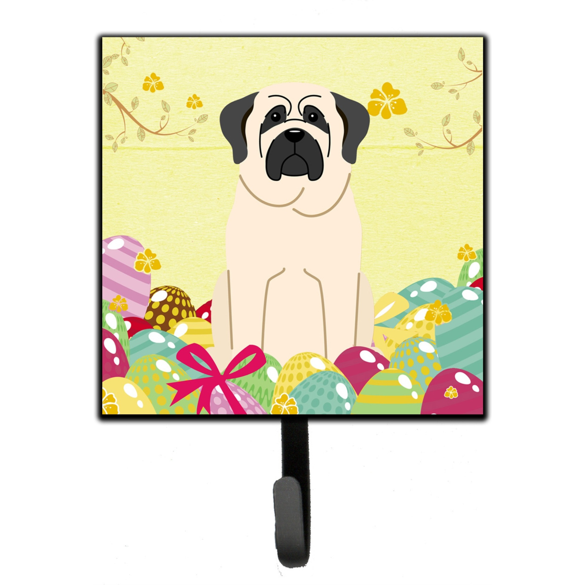 &quotCaroline's Treasures Easter Eggs Mastiff White Wall Hook, Small, Multicolor"