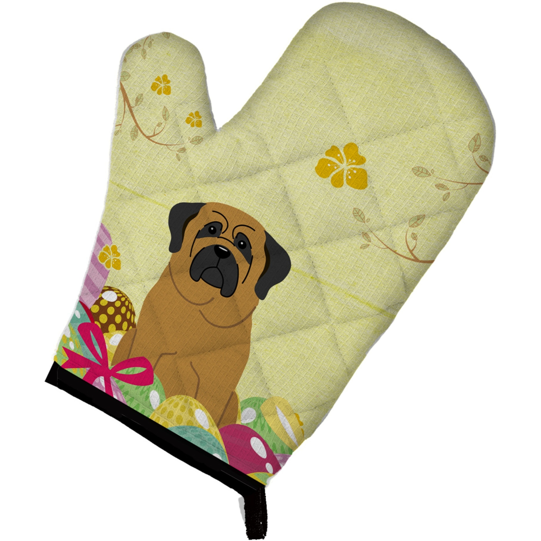 &quotCaroline's Treasures Easter Eggs Mastiff Oven Mitt, Multicolor, 12"" x 8.5"""