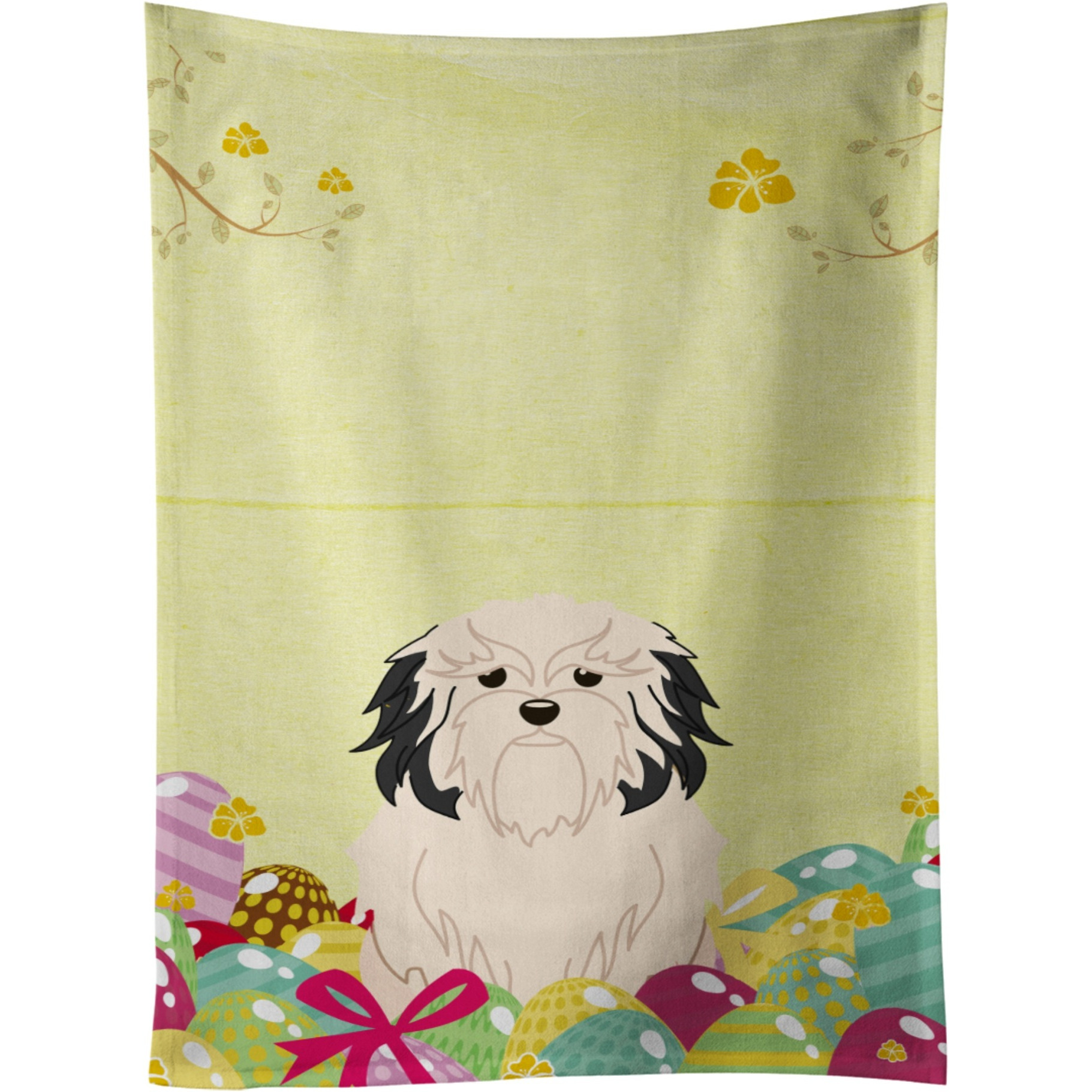 &quotCaroline's Treasures Easter Eggs Lowchen Kitchen Towel, Multicolor, 25"" x 15"""
