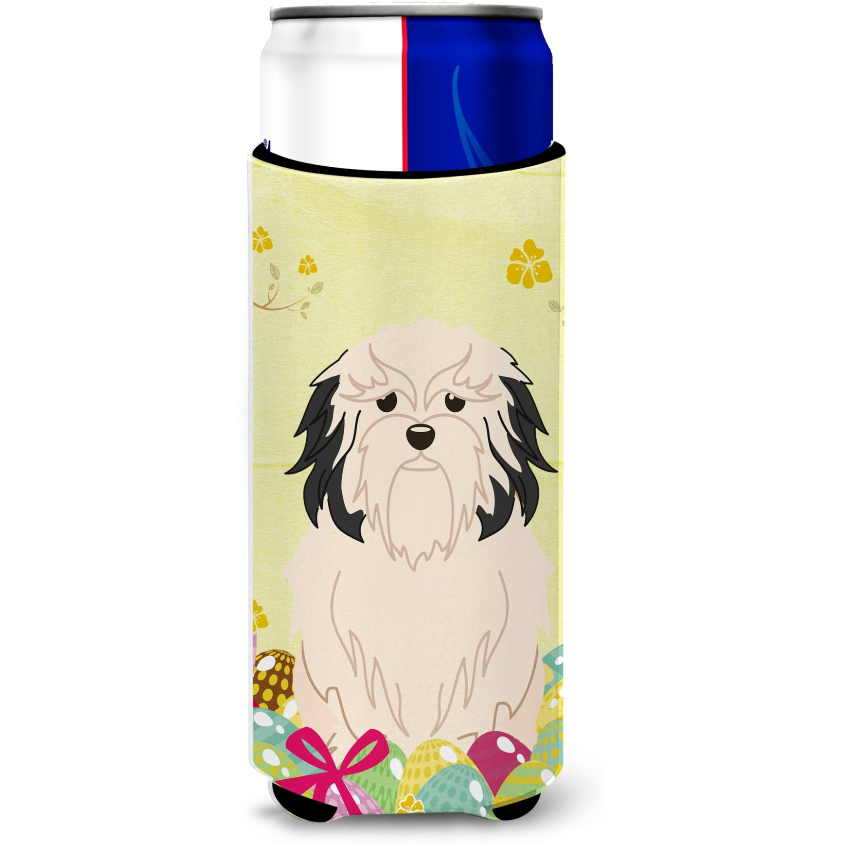 &quotCaroline's Treasures Easter Eggs Lowchen Michelob Ultra Hugger For Slim Cans, Slim Can, Multicolor"