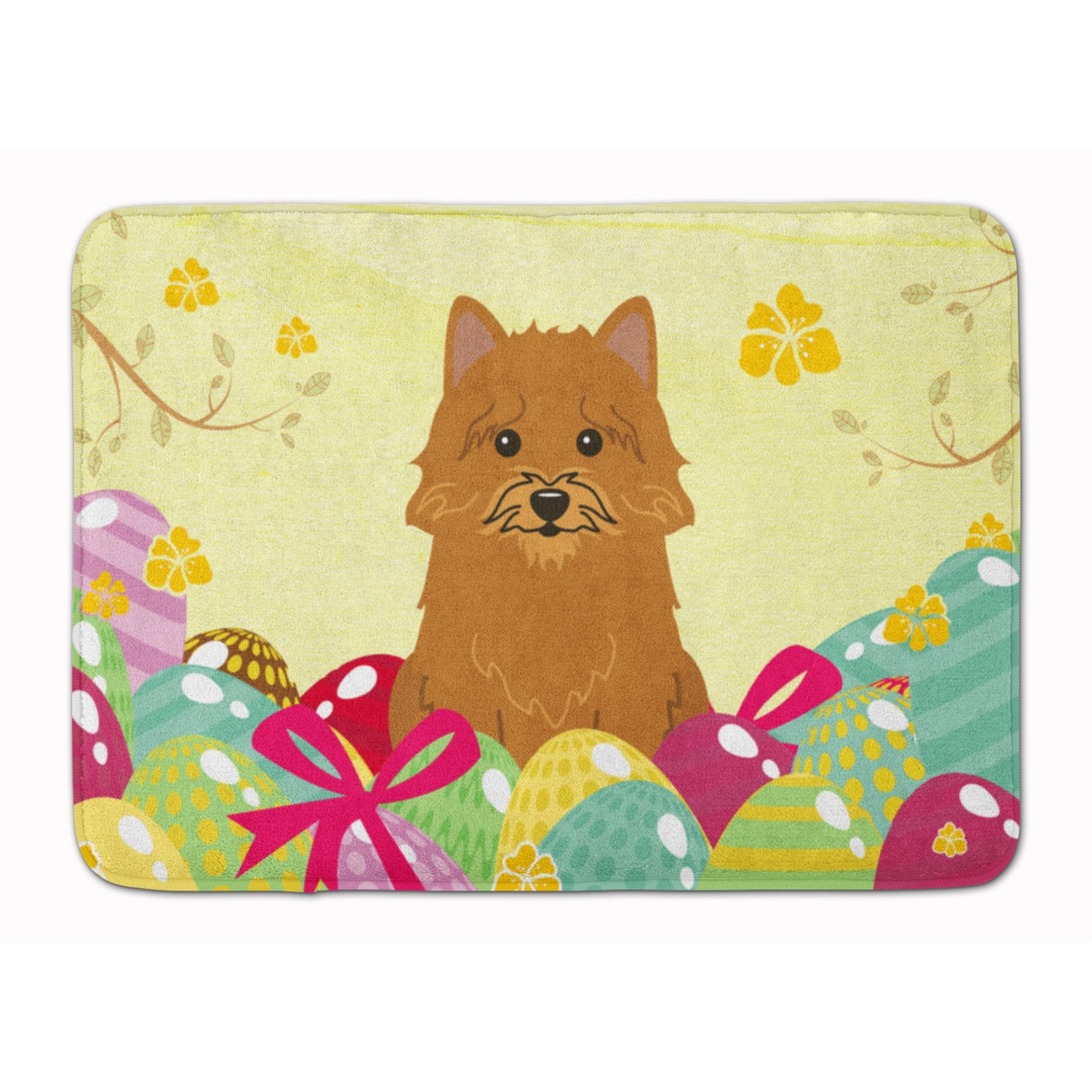 &quotCaroline's Treasures Easter Eggs Norwich Terrier Machine Washable Memory Foam Mat doormats, Multicolor"