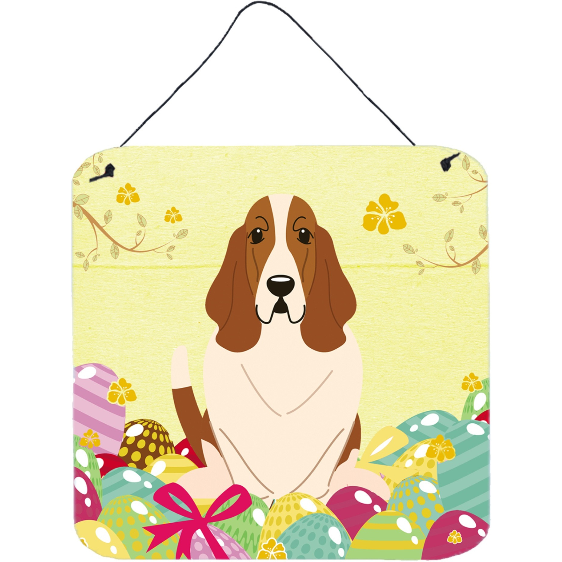 &quotCaroline's Treasures Easter Eggs Basset Hound Metal Print, 6 x 6, Multicolor"