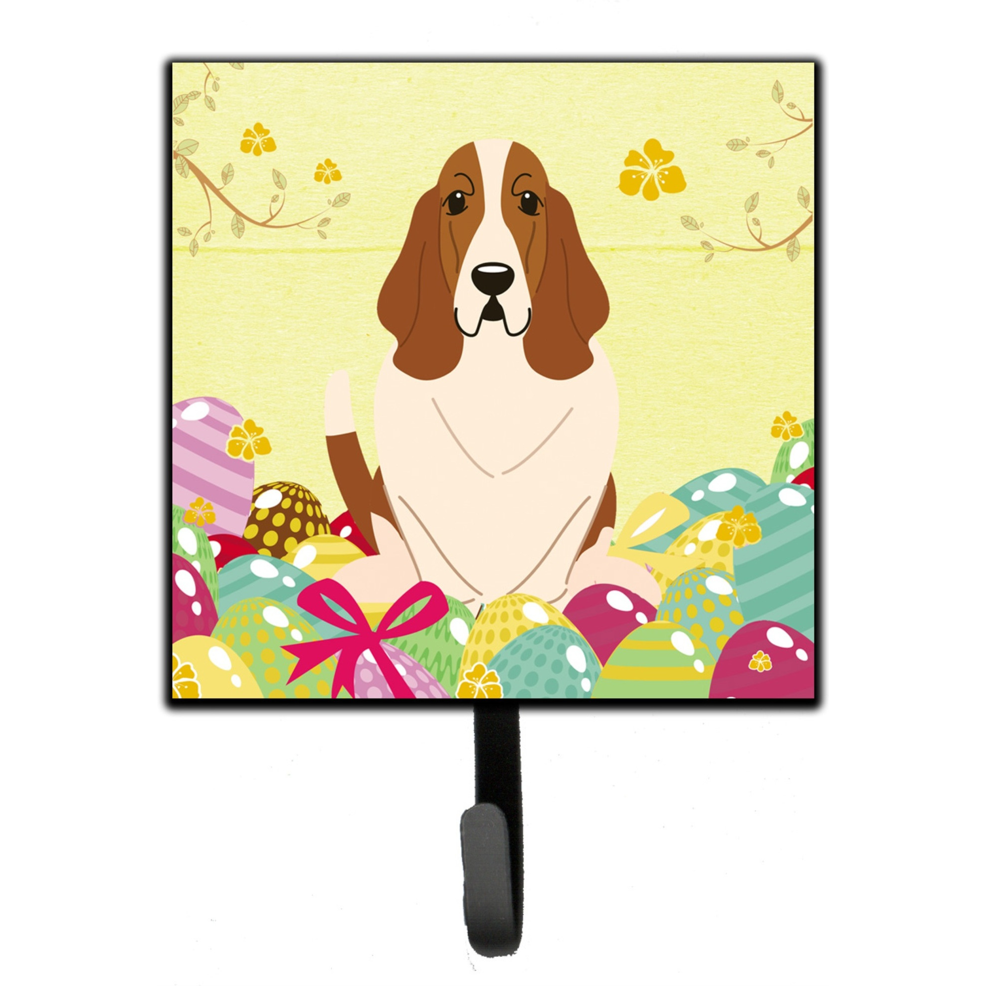 &quotCaroline's Treasures Easter Eggs Basset Hound Wall Hook, Small, Multicolor"