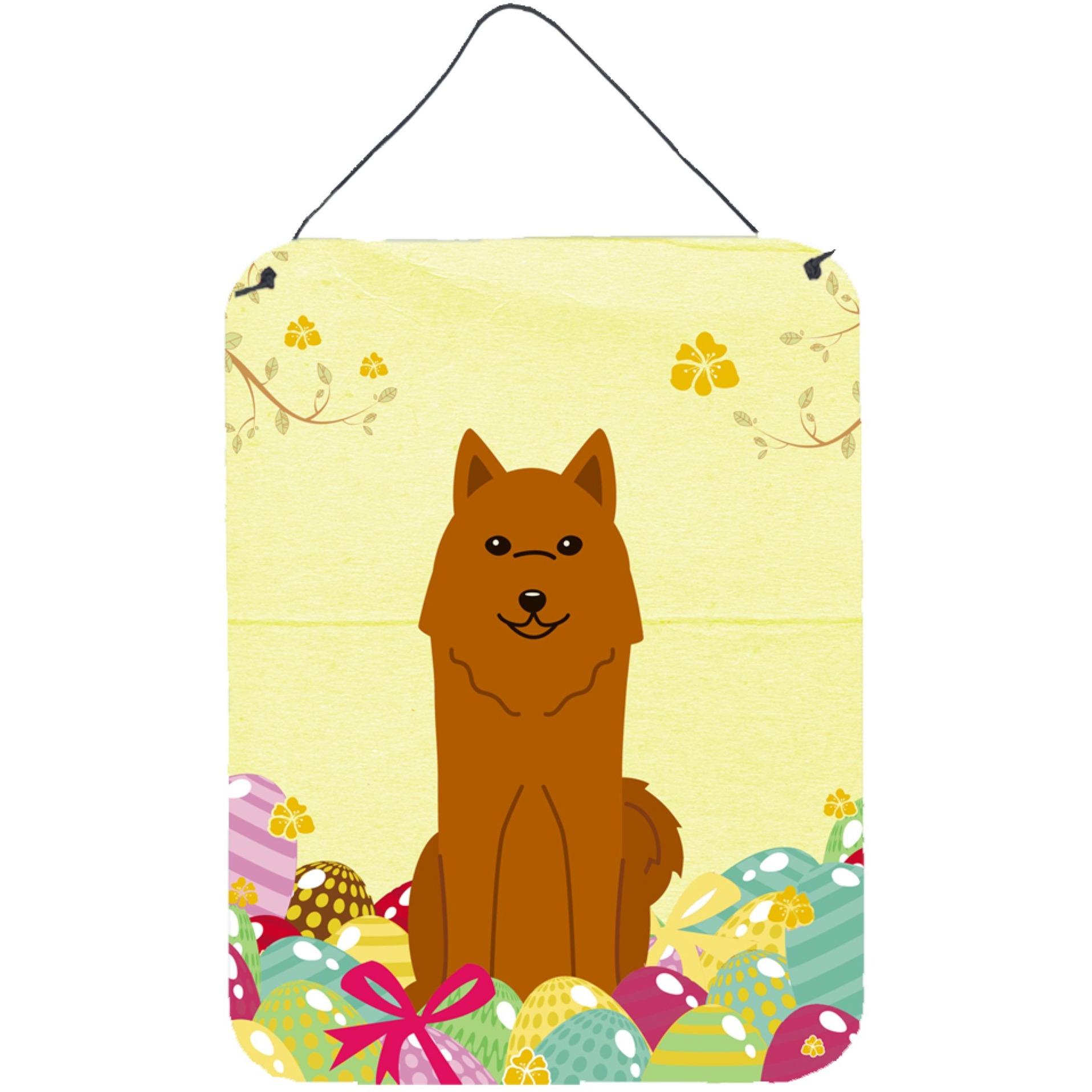 &quotCaroline's Treasures Easter Eggs Karelian Bear Dog Metal Print, 16 x 12, Multicolor"