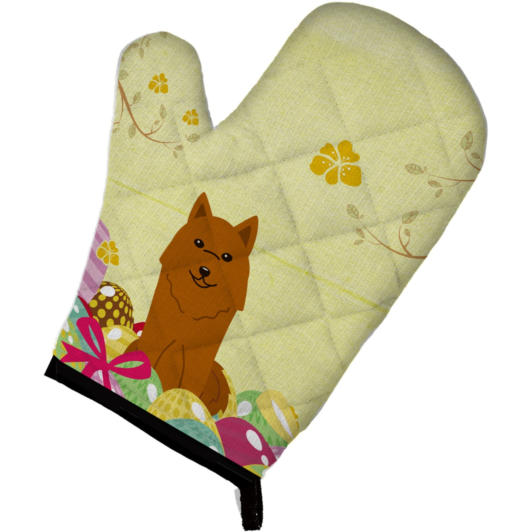 &quotCaroline's Treasures Easter Eggs Karelian Bear Dog Oven Mitt, Multicolor, 12"" x 8.5"""